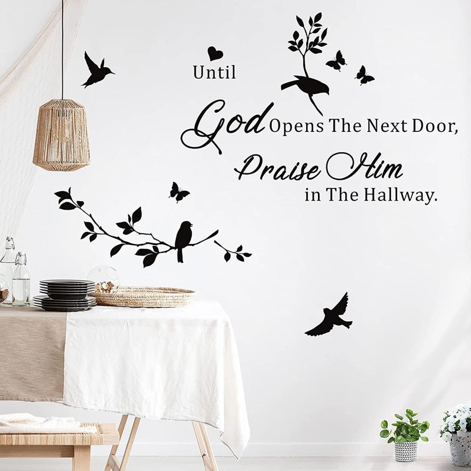 WEIMEIJIE Until God Opened the Door Next Door and Praised him on the wall in the Hallway with Inspiring Religious Stickers.