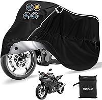 Vista 1 de Motorcycle Cover, All Season Universal Weather Waterproof Sun Outdoor Protection Durable Motorbike Covers with Lock-Holes & Storage Bag Fits up to