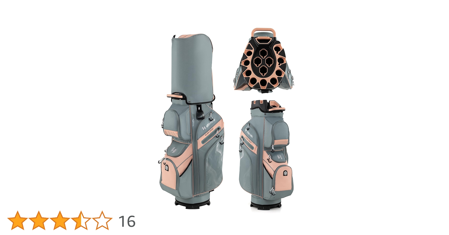 Amazon | Giantex ゴルフバッグ キャディバッグ 軽量2.6kg 14分割 9.5