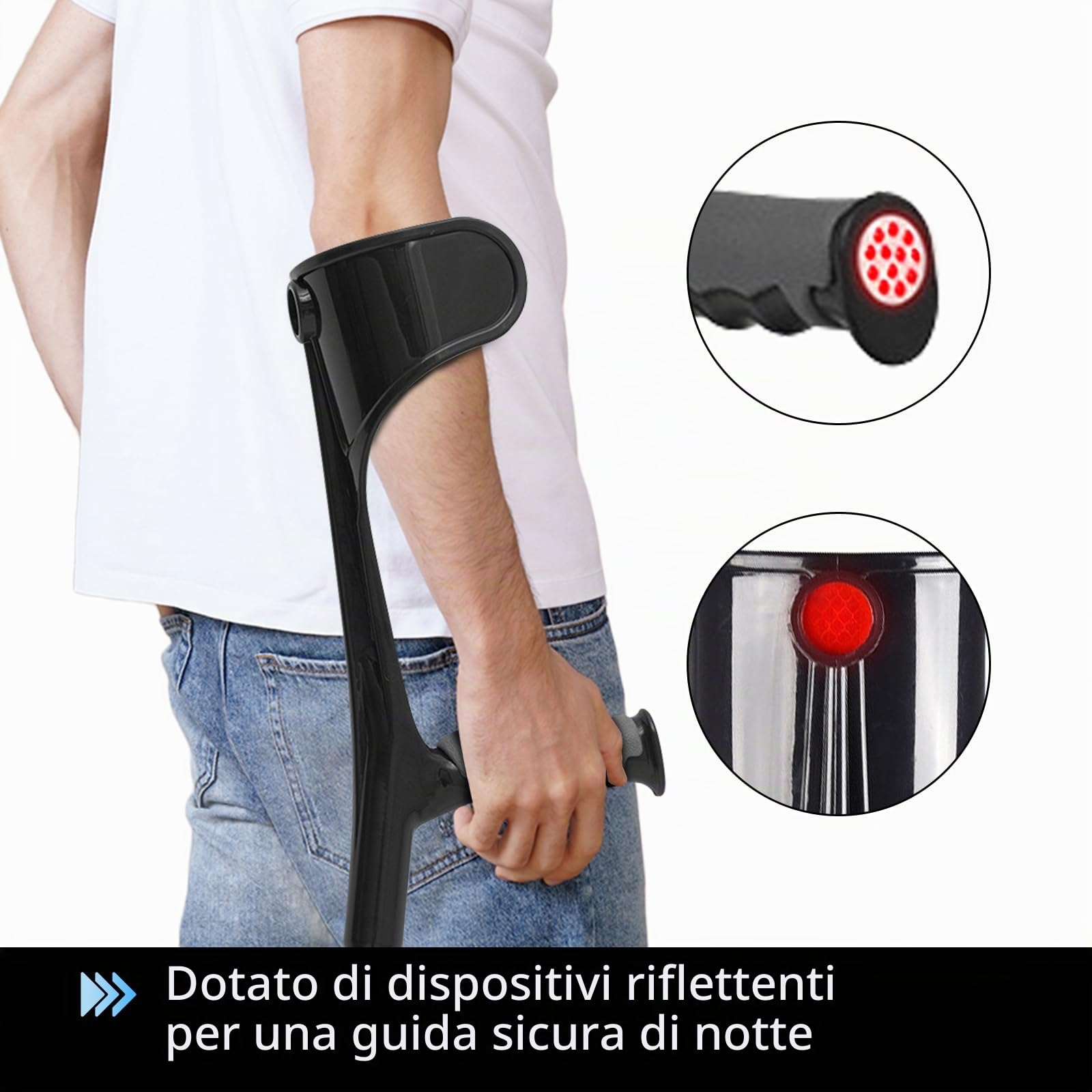 Stampelle Pieghevoli, Ausilio Per Camminare Per Adulti (2 Pezzi) | L'Altezza Della Stampella è Regolabile E Adatta Ad Anziani, Bambini E Adulti Con Un'Altezza Di 140-190 Cm