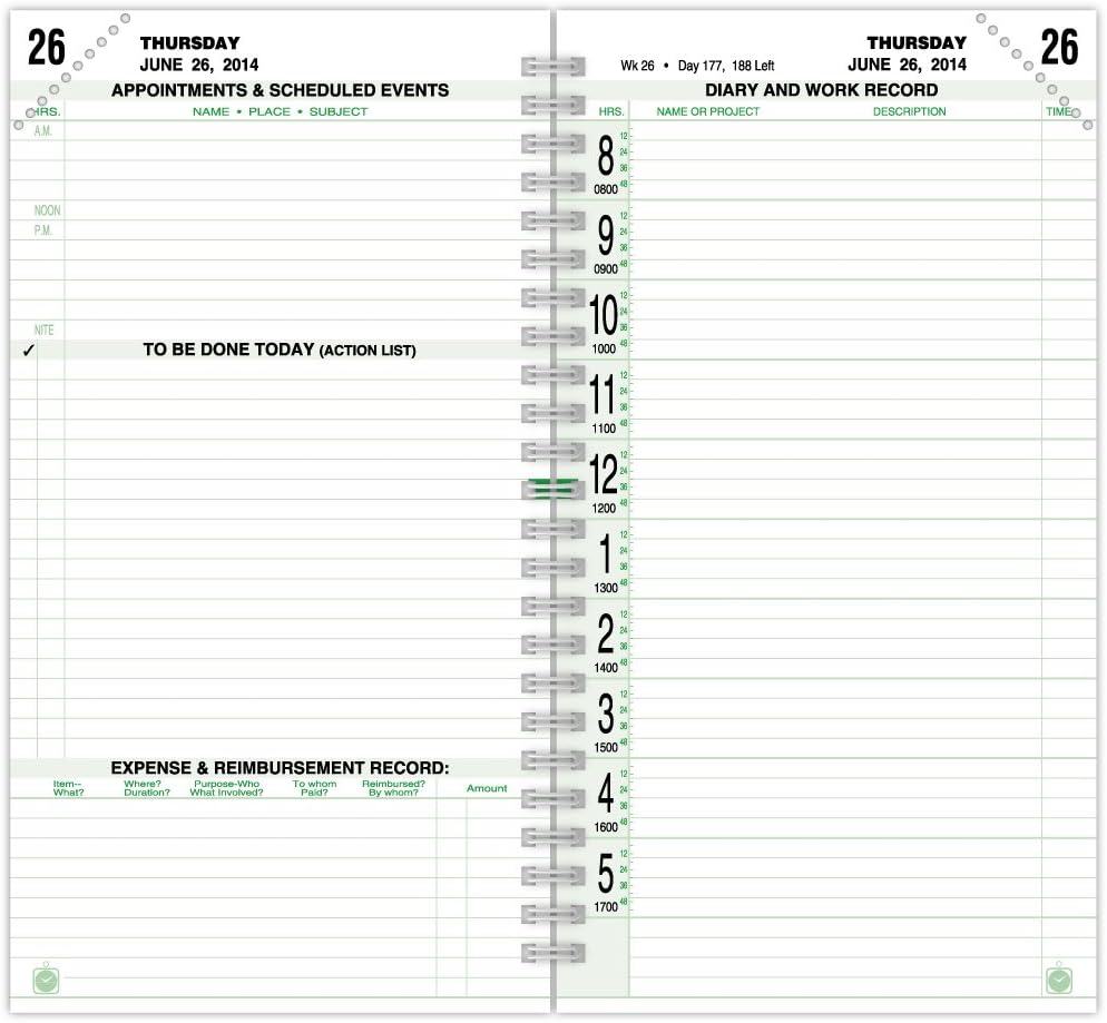 DayTimer 2014 Pocket Size Original Planner Refill, 3.5 x