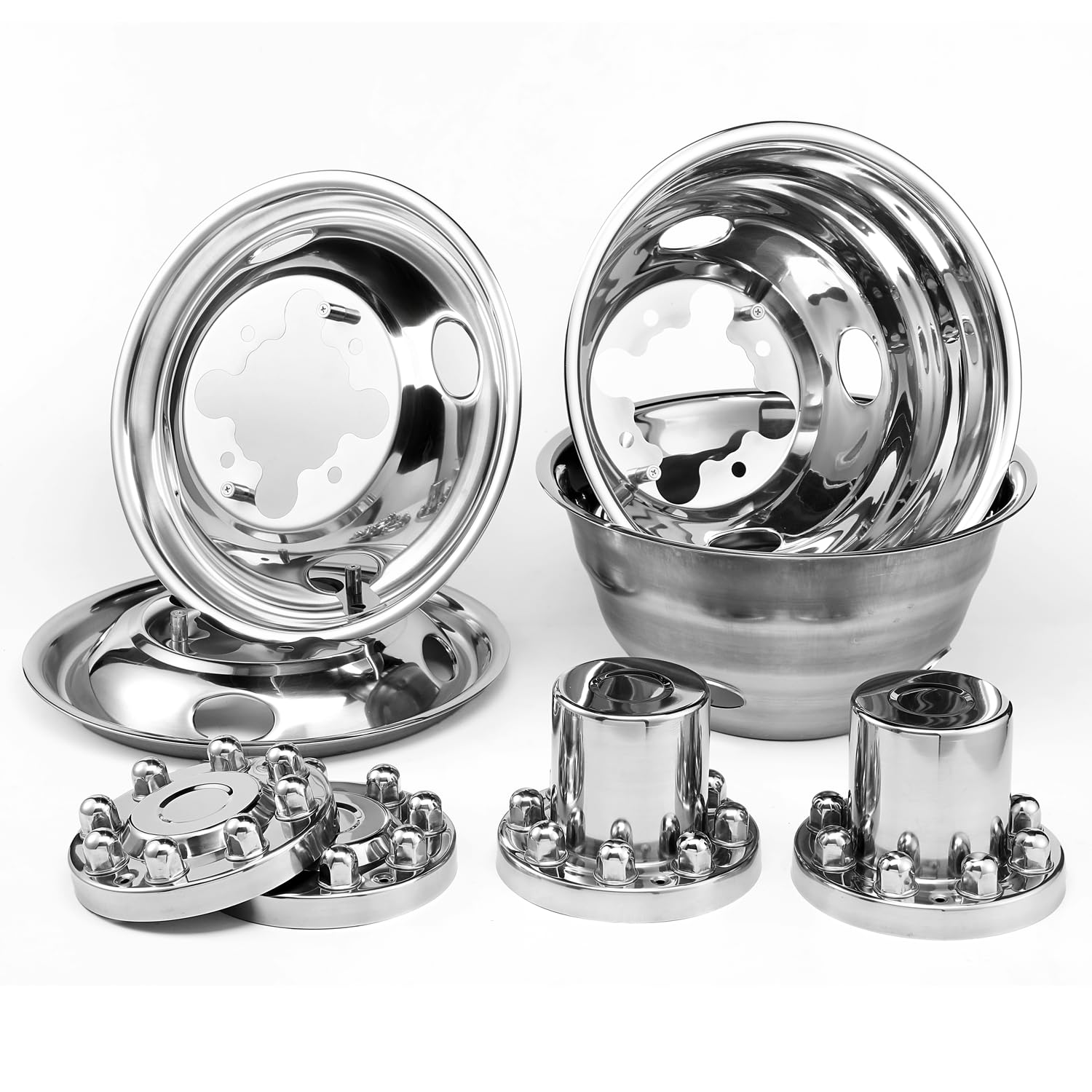 4pcs 16" Polished Stainless Steel Wheel Simulators for Chevy GMC 3500