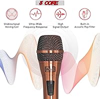 Vista 3 de 5 CORE Micrófono vocal dinámico profesional de neodimio cardioide unidireccional micrófono de mano para cantar + cable de 16 pies + clip + bolsa