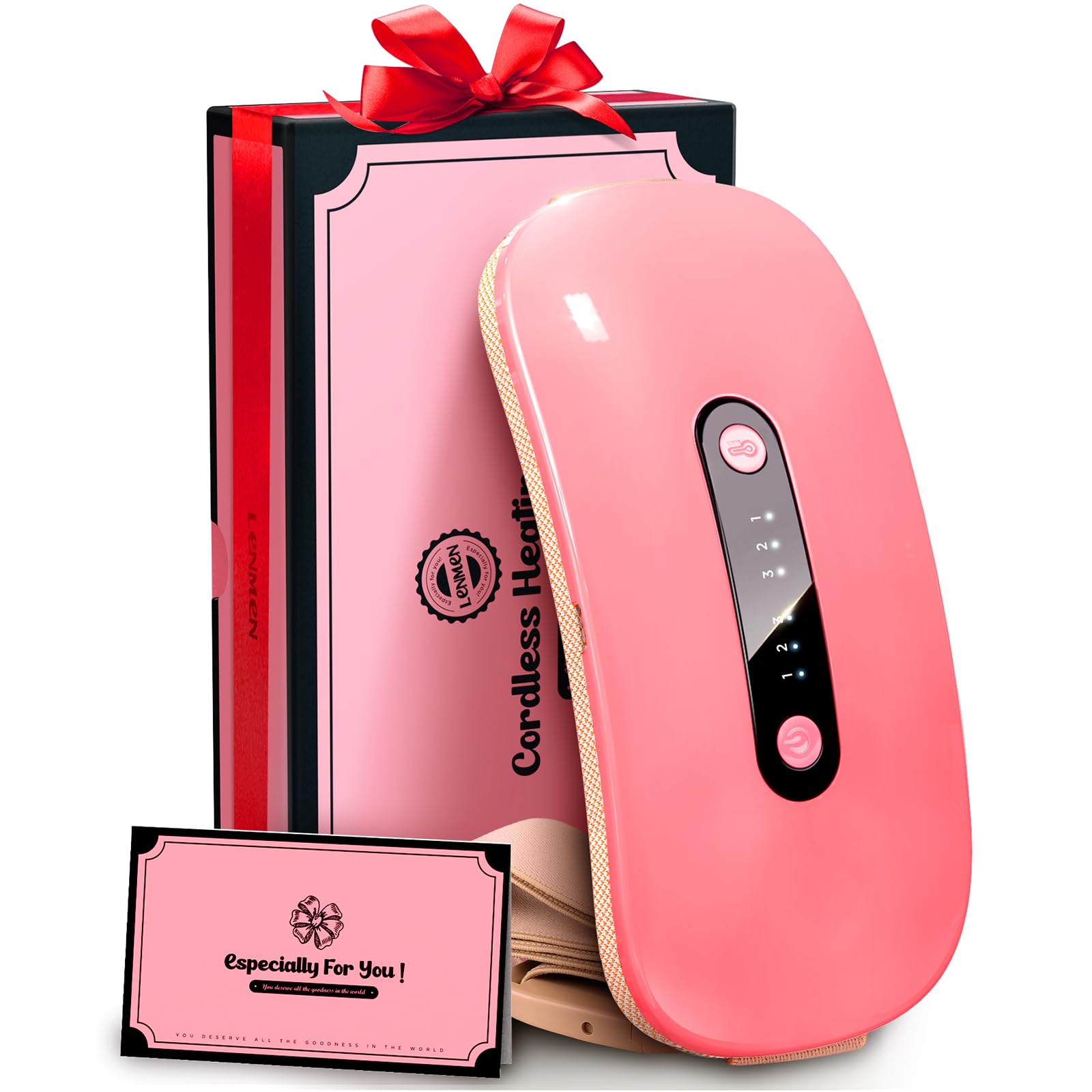 Magnetic Therapy Heating Pad for Period Cramps, 3s Heat Up Portable Heating Pad Relieve Menstrual Back Belly Pain, Cordless Heating Pads with 3 Heat Levels 3 Massage Modes, Gifts for Mothers day Women