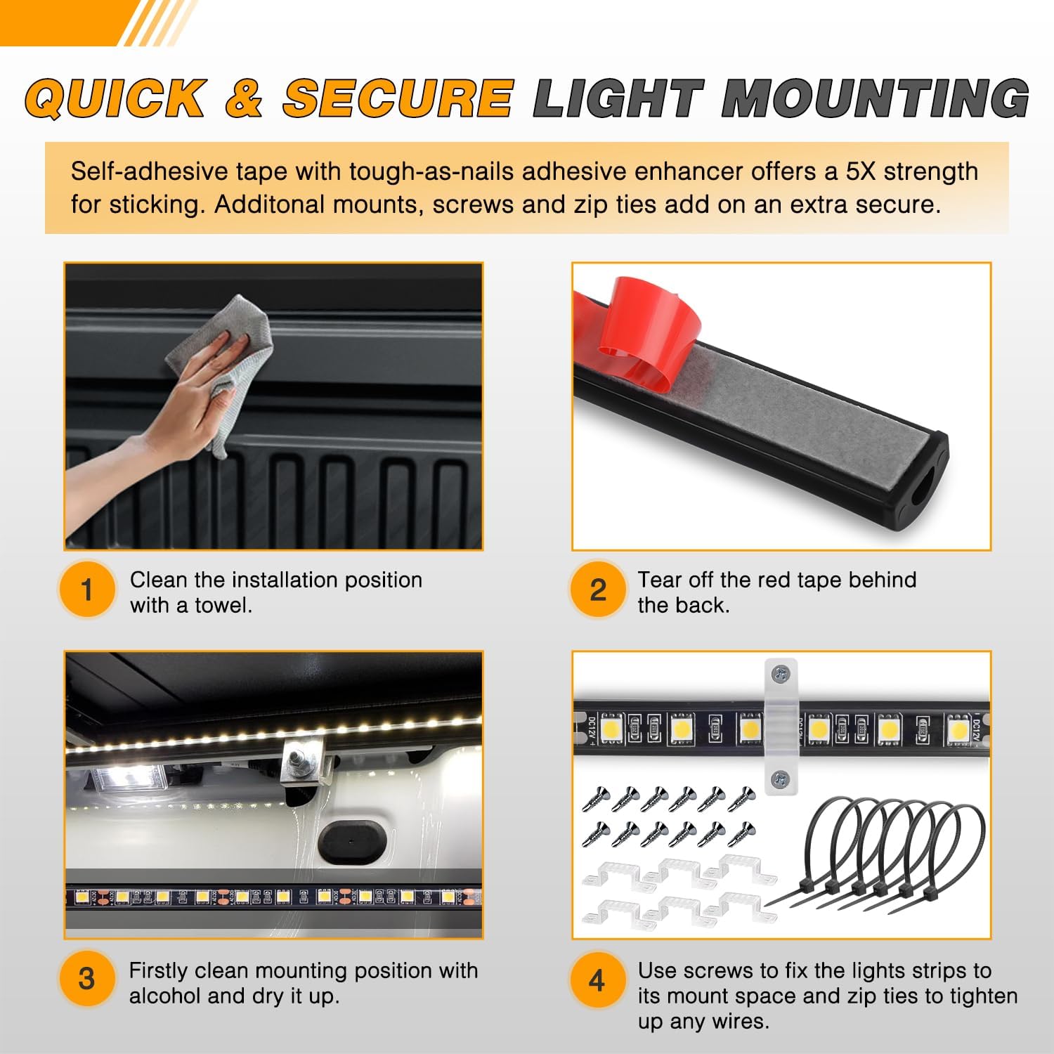 GOOACC RGB Truck Bed Light Strip 2PCS 60" 180 LEDs Neon Accent Lighting with RF Remote On/Off Switch Splitter Extension Cable for 12-Volt Car Cargo Pickup SUV RV Boat