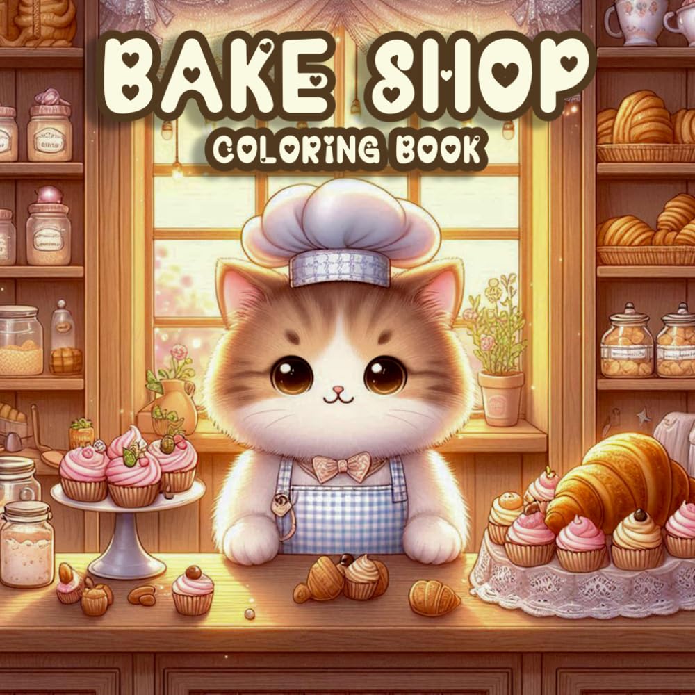 Bake shop coloring book: Bakery Scenes to Color | Whimsical Pastries, Sweet Treats & Cozy Café Moments for Stress Relief and Fun