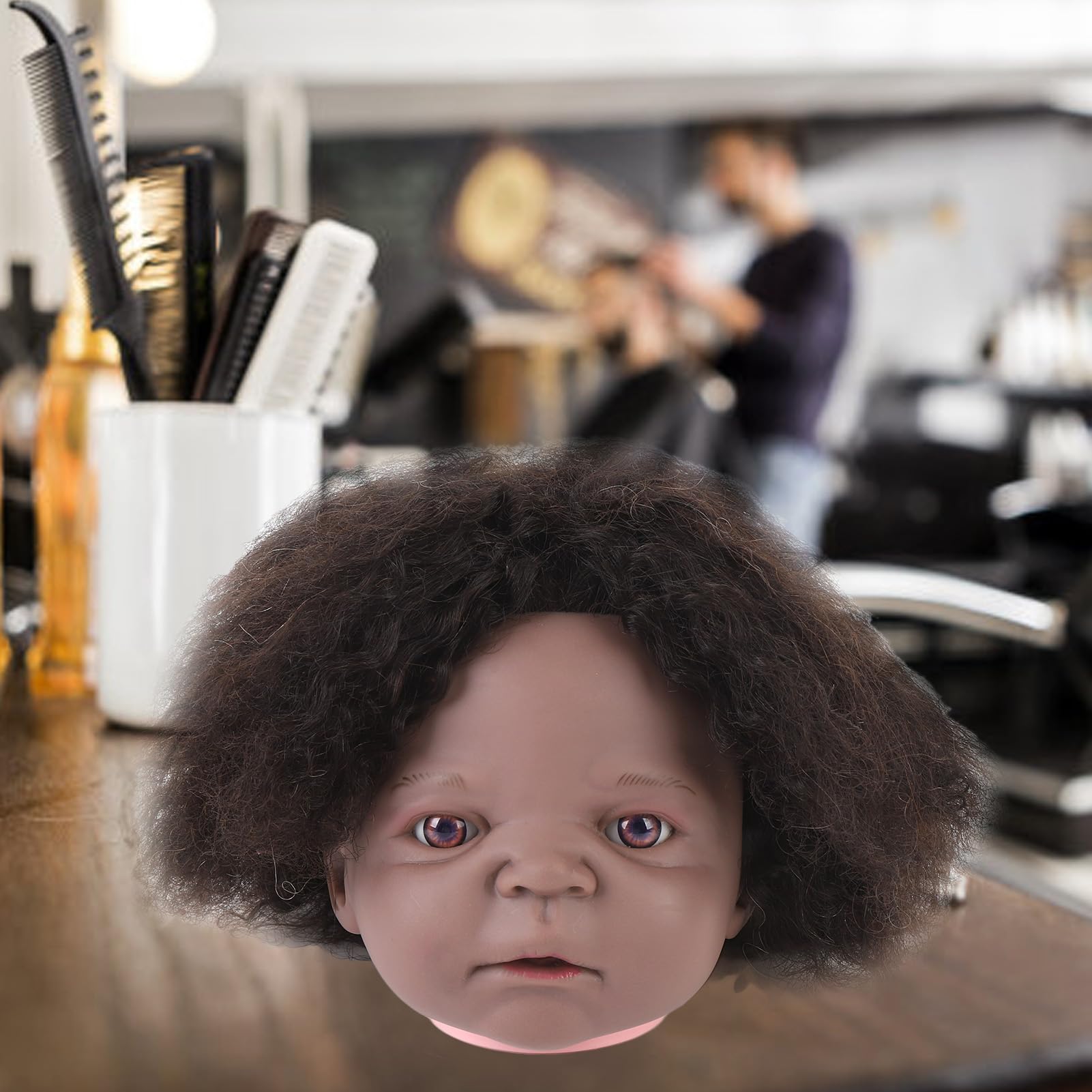 Afro Curly Mannequin Human Hair Doll