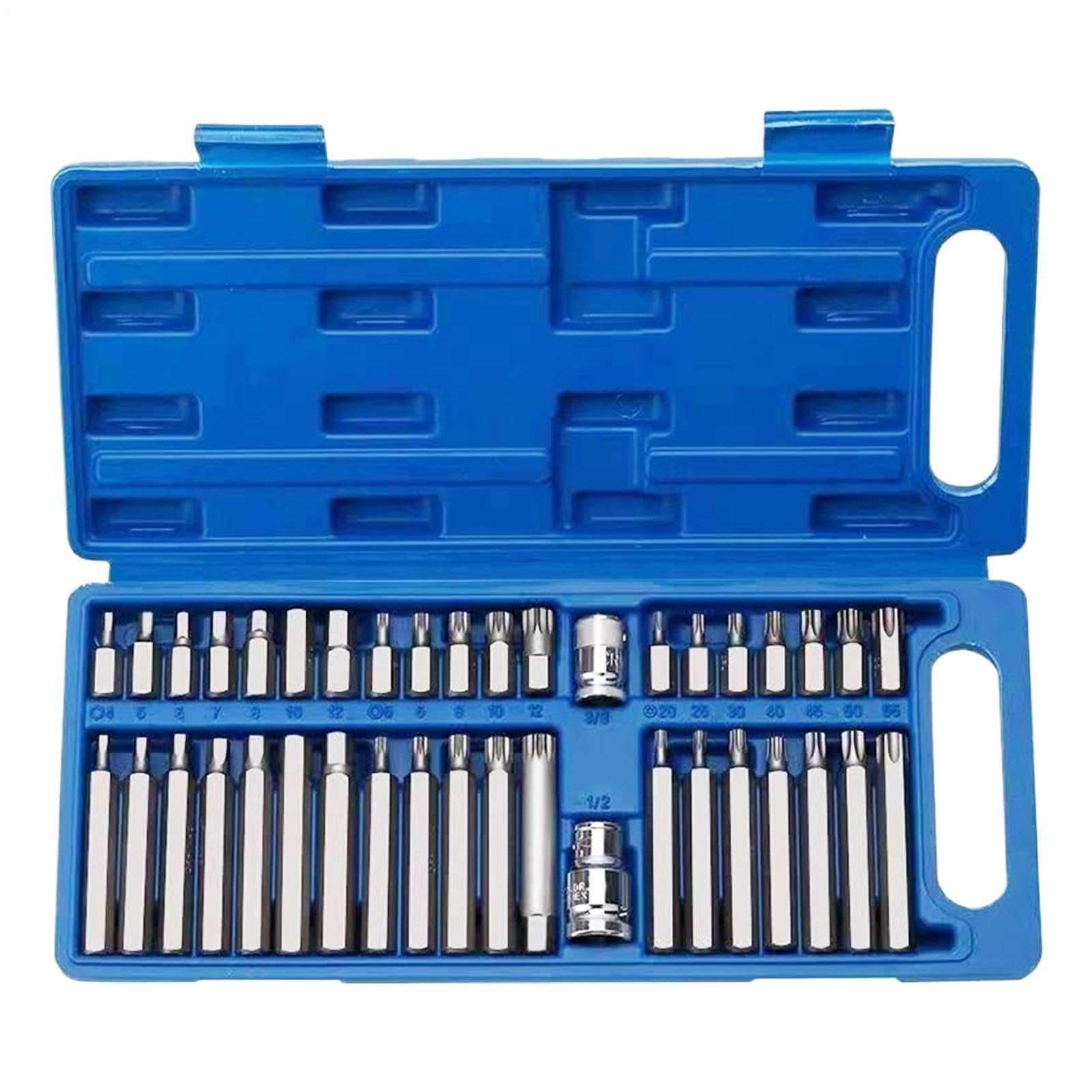 de clés à douille 3/8" - Outils de réparation hexagonaux - 40 pièces - Pour voiture, camion, moteur de voiture, appareil ménager, meubles, maison, atelier