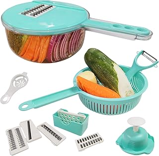 Vegetable Chopper, 12 in 1 Food Slicer, With Container Veggie Chopper, Mandolin, Multifun vegetable cutter slicer, Vegetab...