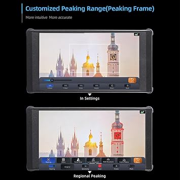 Portkeys PT6 5.2 inch DSLR Camera Monitor, 3D LUT 4K HDMI Touch Screen 1920 * 1080 Live Streaming Monitor with Peaking Frame, Wireframe Protection, Image Crop Function for Live Stream, etc