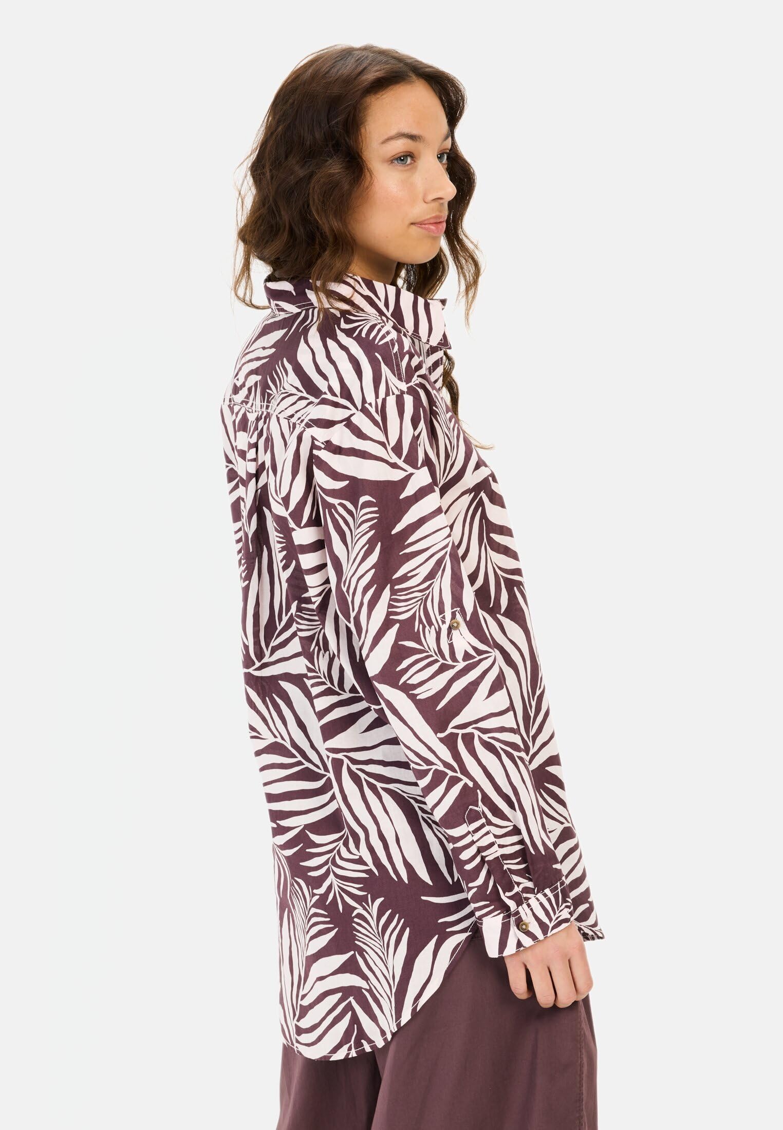 camel active Damen Hemdbluse mit Blumenprint aus Baumwolle