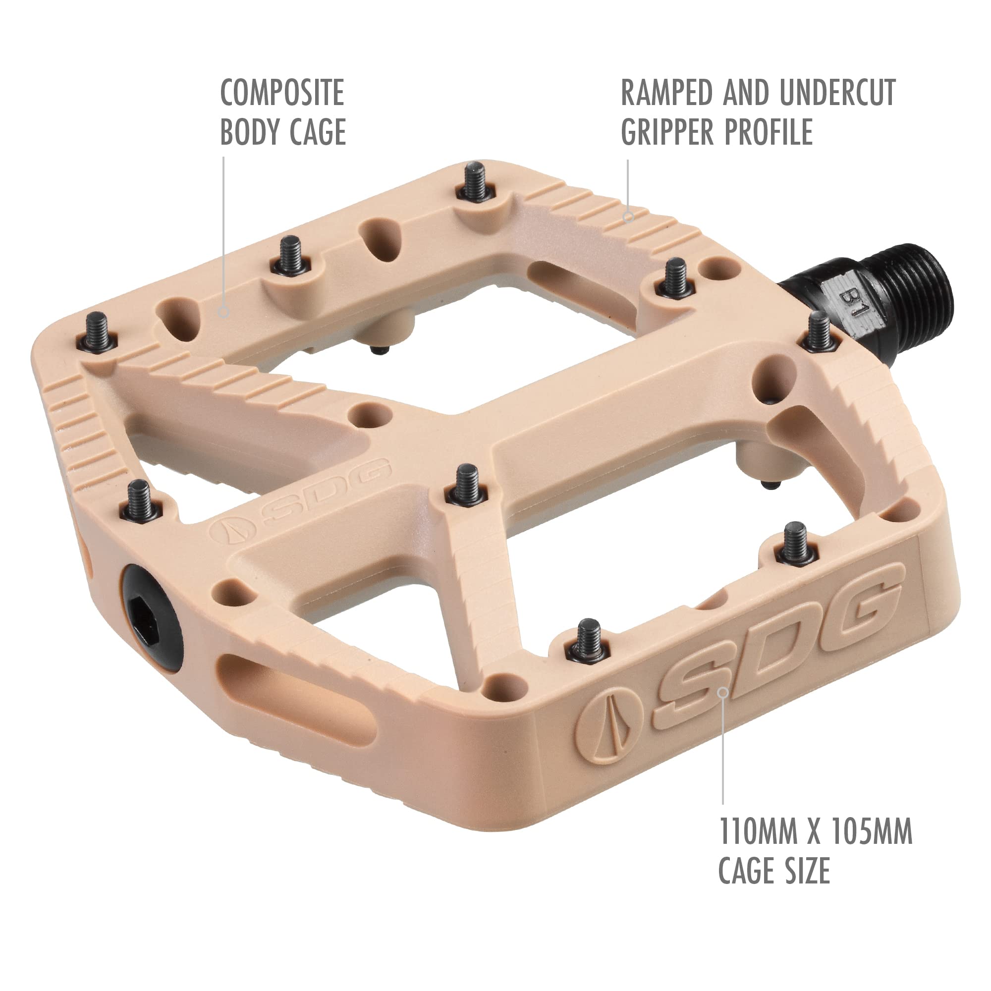 SDG Components Comp Pedale Piattaforma Mountain Bike - Nylon Composito 9/16" Cr-Mo Mandrino
