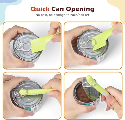 Miniatura 6 de Paquete de 8 tapas de latas, tapas para latas de comida para mascotas y cucharas para mezclar alimentos, cucharas enlatadas, se adapta a la mayoría