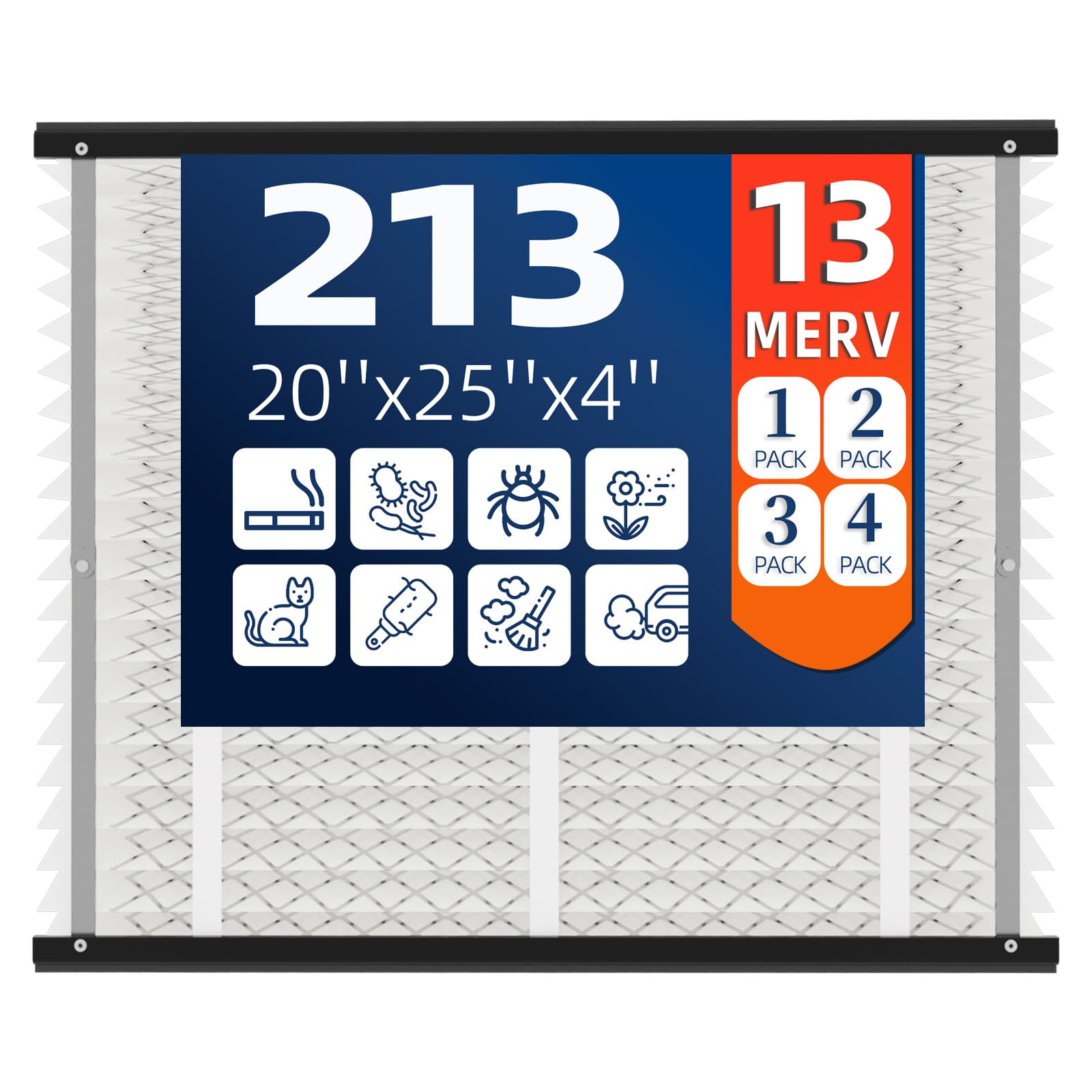 2 Pack 213 Replacement Air Filter, MERV 13,Actual Size: 20.47"x25.6"x3.94", Nominal Size: 20''x25''x4'', HVAC Furnace Filter, Compatible with AprilAire Models 1210, 1620, 2210, 2216, 3210, 4200