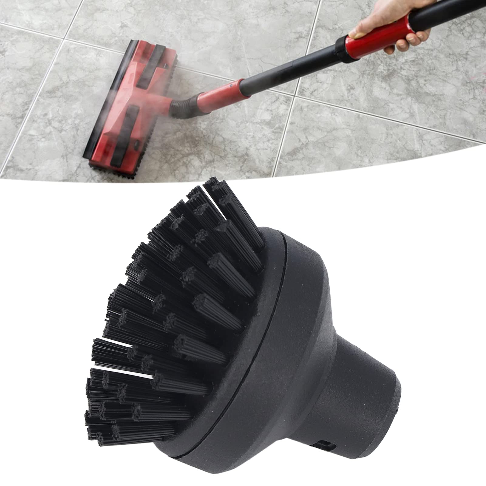 Pièces De Rechange Pour Nettoyeur Vapeur,Buse De Brosse Ronde, Accessoire De Rechange Compatible Avec le Nettoyeur De Vitres Vapeur, Brosse En Nylon Pour Karcher SC1 SC2 SC3