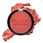 Palladio Matte Blush, Brushes onto Cheeks Smoothly, Soft Matte Look and Even Finish, Flawless Velvety Coverage, Effortless Blending Makeup, Flatters the Face, Convenient Compact, Tipsy