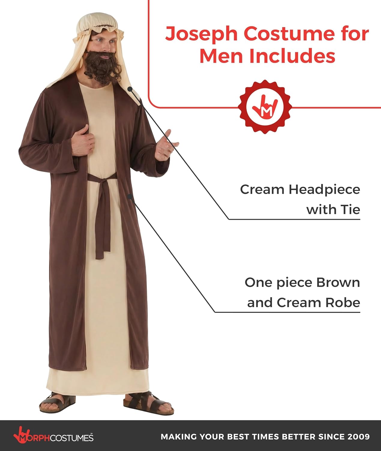 Morph Joseph Costume Adult, Jesus Costume, Shepherd Costumes, Wise Man Outfit, Wiseman Outfit,Nativity Costumes For Adults