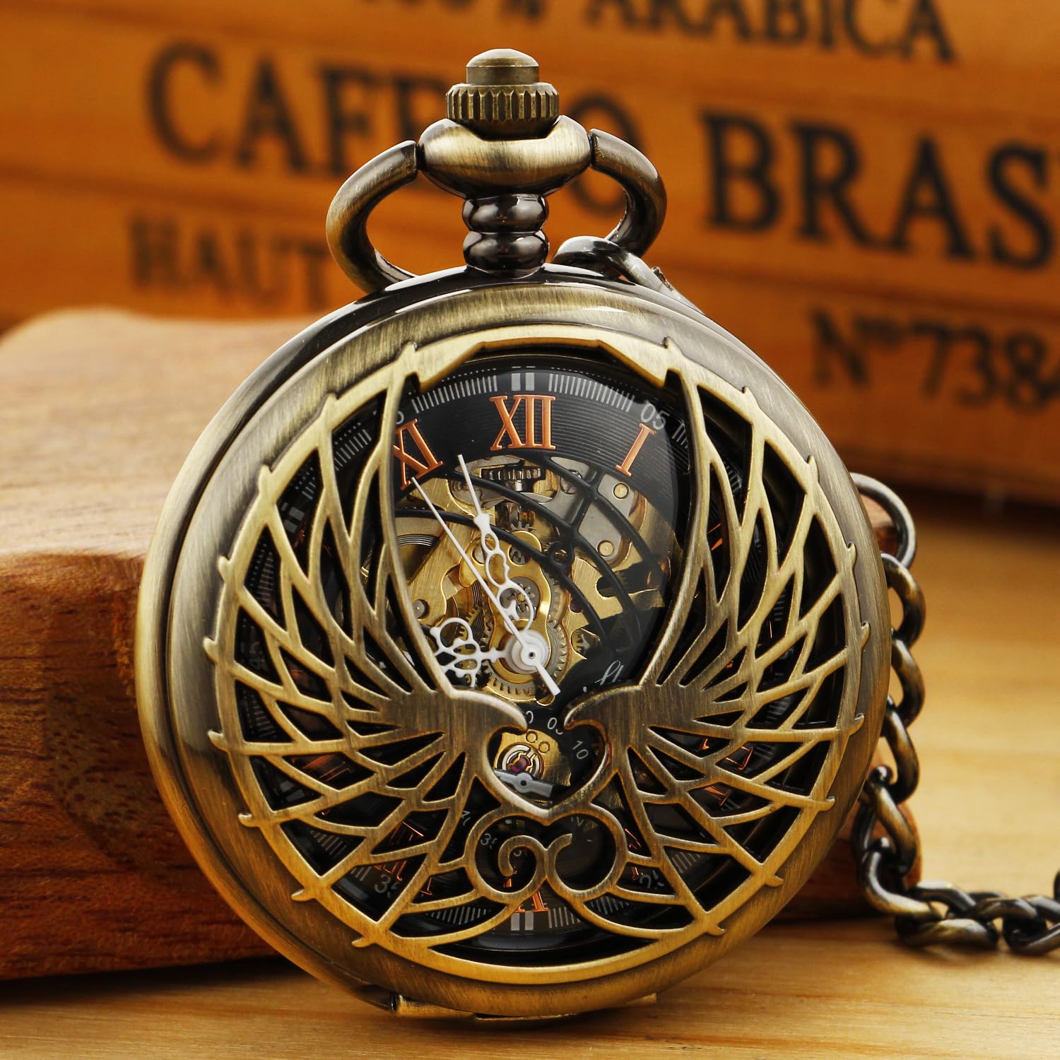 Tiong Montres de Poche en Quartz pendentifs Colliers Cadeaux pour Hommes avec Colliers Montres de Poche pour Hommes