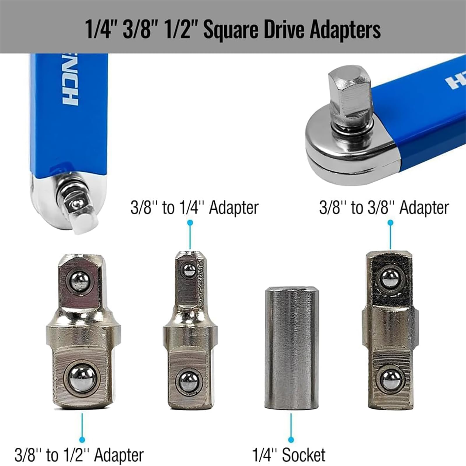Sinlay Clé D'Extension CoudéE Offset, Cle Plate A Cliquet, Cle A Cliquet, 15,4 Pouces Rallonge CliquetS, Transmission Par ChaîNe 1:1, Angle De Rotation De 0°, Avec Adaptateurs 1/4", 3/8" Et 1/2" (1)