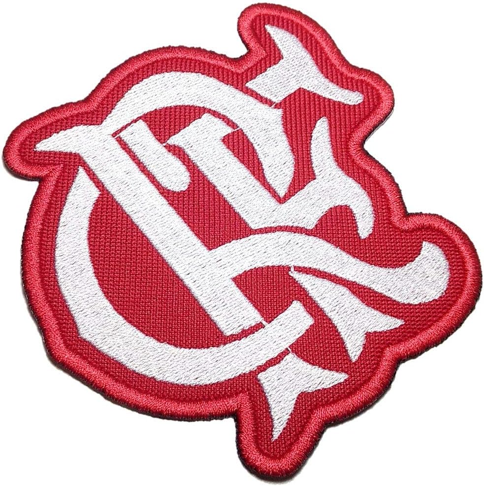 TRJ061T Flamengo RJ Brazilian Team Brazil Soccer Emblem Tag Embroidered Patch Iron or Sew Size 4.88 × 3.07 in.