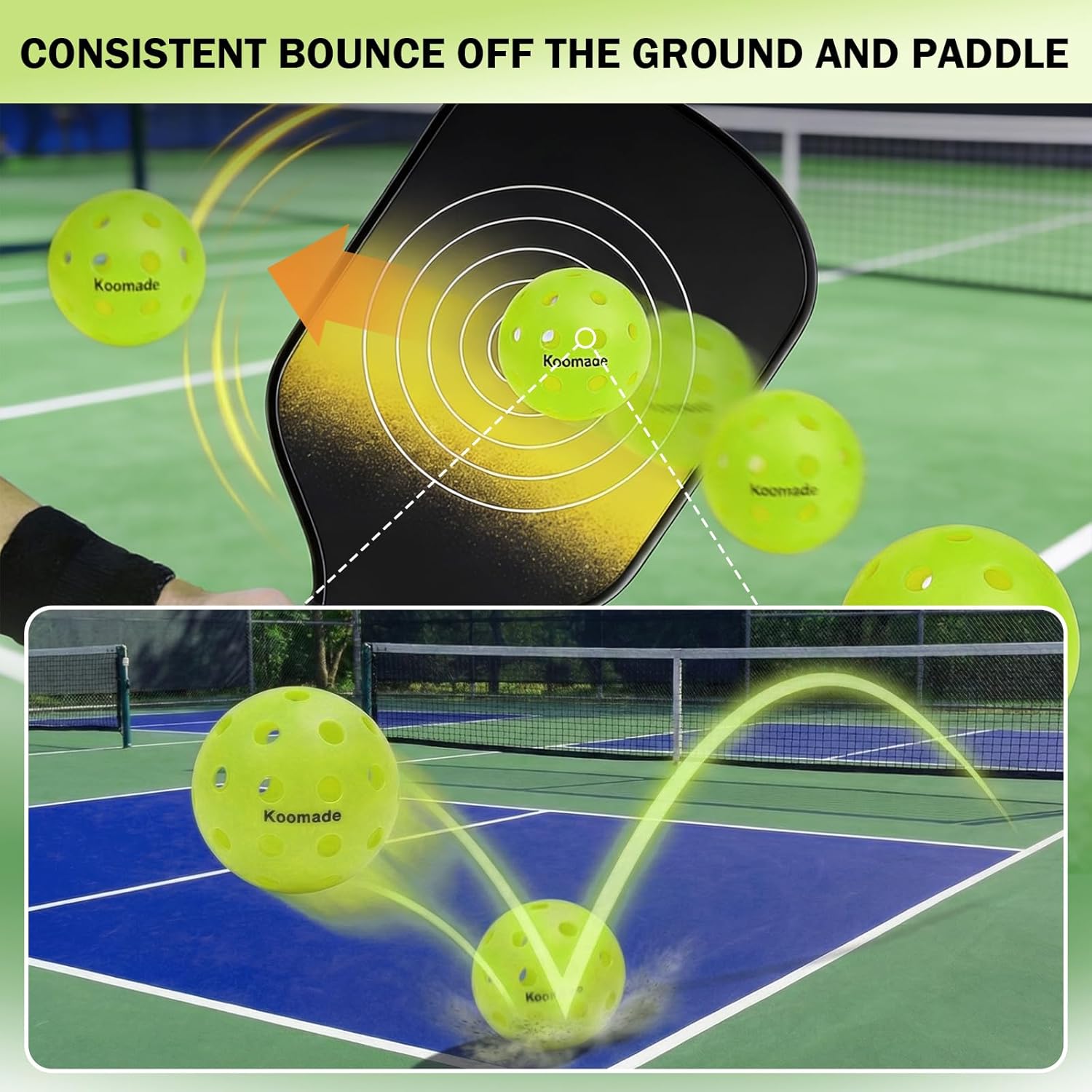 8/16 Pack Pickleball Balls with Mesh Bag - 40 Holes Outdoor/Indoor Pickle Balls with Superior Welding Design, Perfectly Balanced, High Bounce True Flight, High Visibility for Every Skill Level
