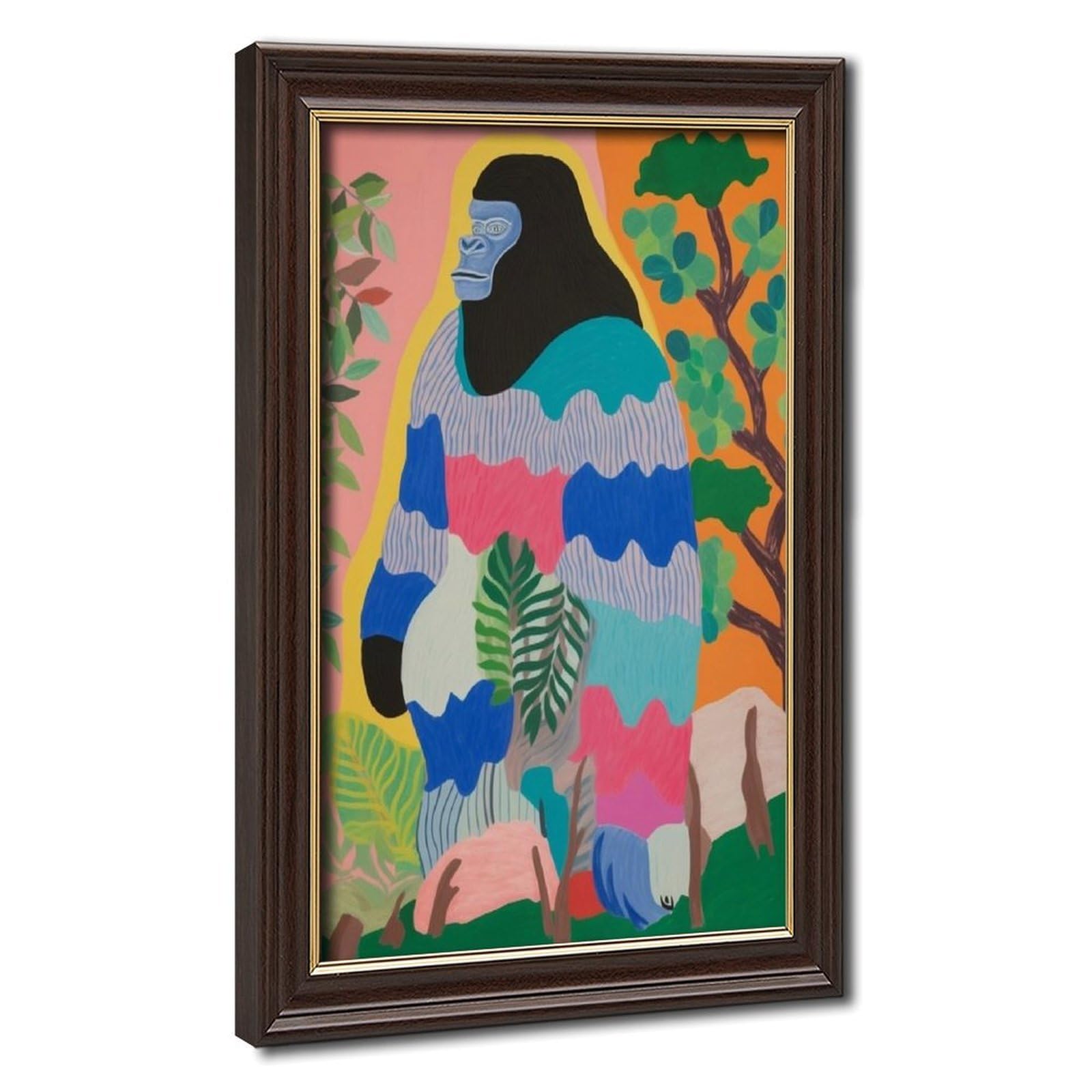Bareronor Maximalist Gorilla Poster Canvas Poster Bedroom Decor Landscape Office Room Decor Gift 20" L X 30" W