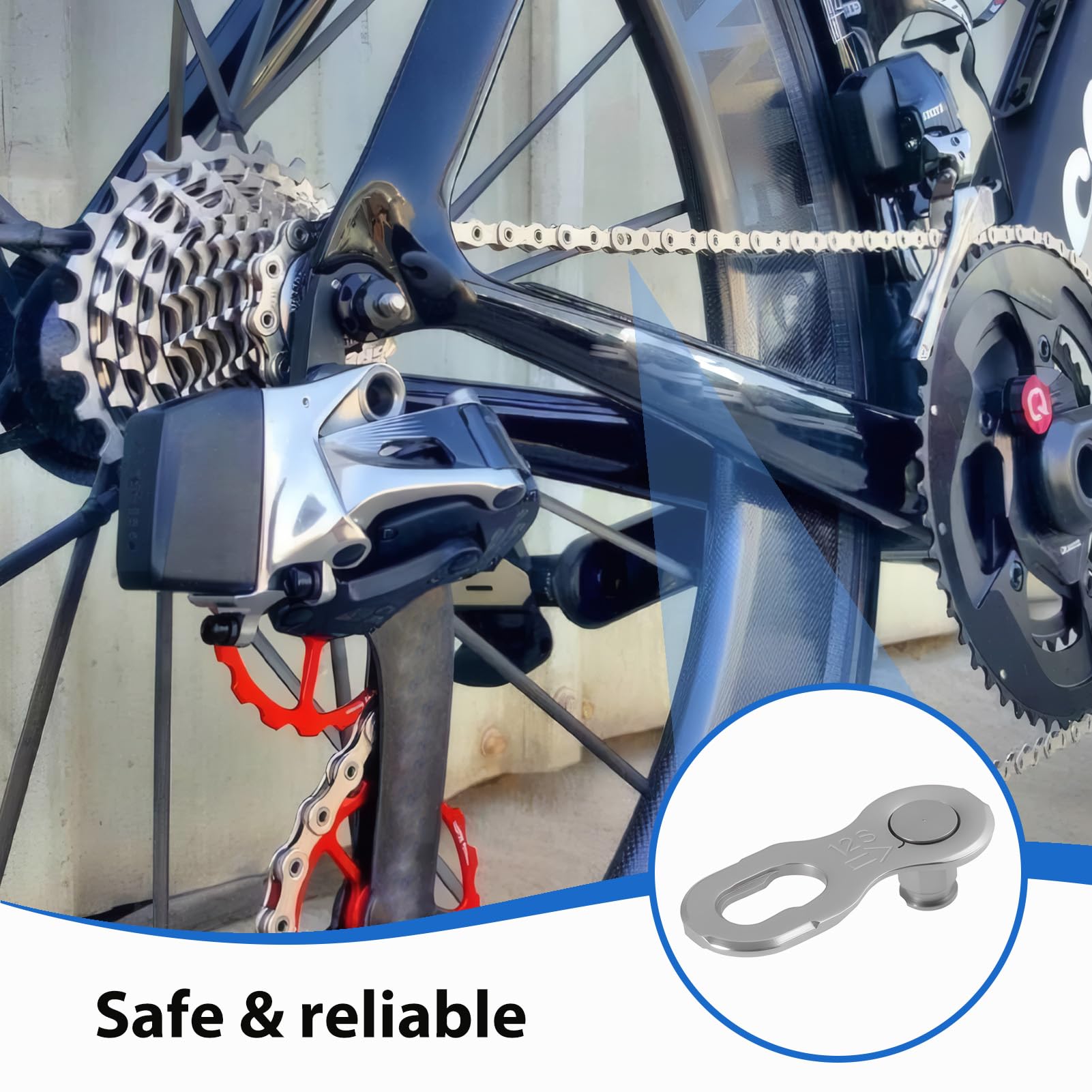 5 Paia Falsamaglia Catena Bici Argento, Falsa Maglia per Catena Bici 12v, Maglia Rapida Riutilizzabile in Acciaio Inossidabile, Smontare, Compatibile con Catene Singola e Multi-Velocità, Durabilità