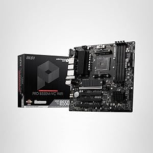 MSI PRO B550M-VC WiFi ProSeries Motherboard (AMD Ryzen 5000 Series, AM4, DDR4, PCIe 4.0, SATA 6Gb/s, M.2, USB 3.2 Gen 2, HDMI/DP, Wi-Fi 6E, Bluetooth 5.2, mATX)