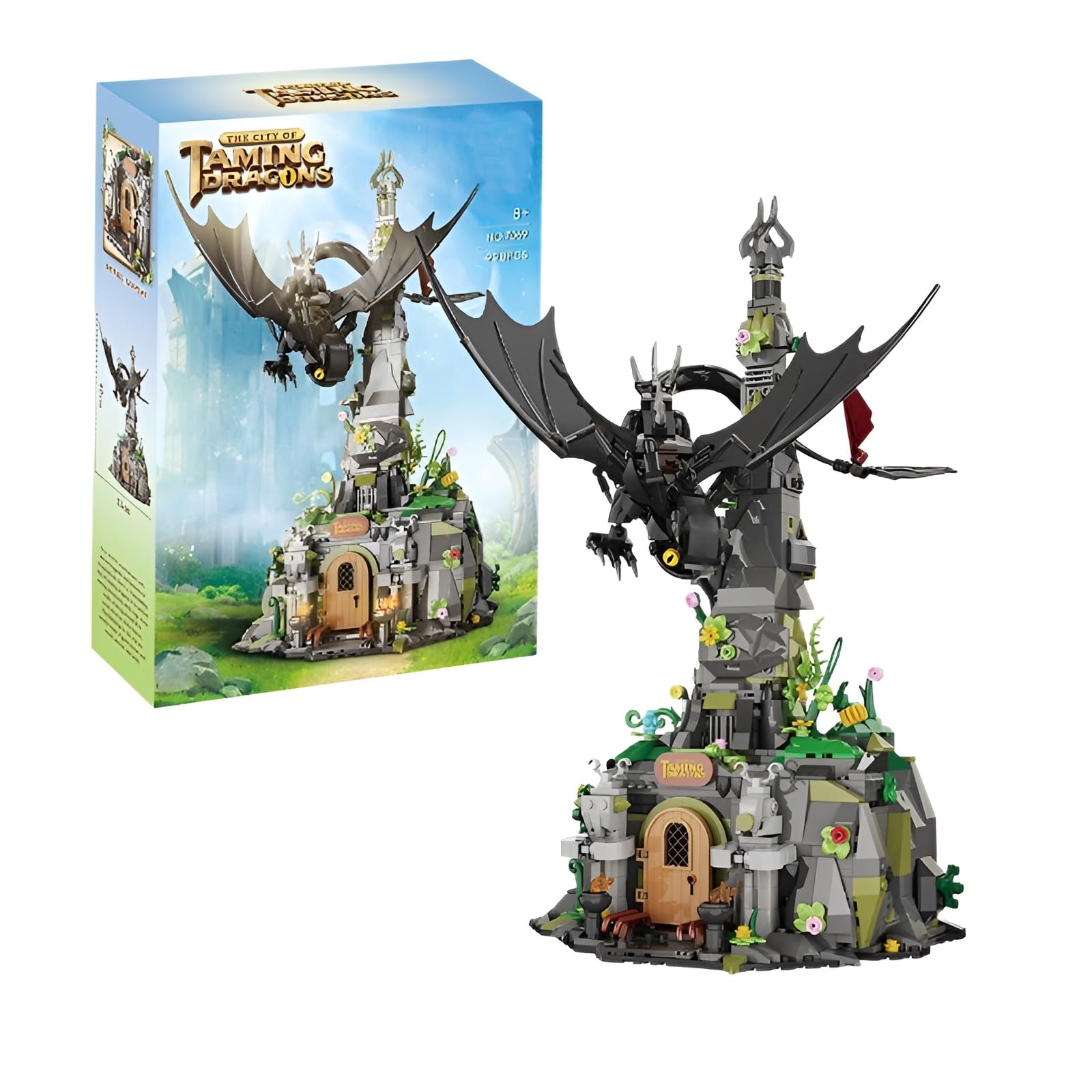 Night Black Dragon Castle Building Block Set, 998PCS Movie Character Model Toy