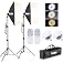 Torjim Softbox Photography Lighting Kit, 2Pcs 27" x 27" Professional Soft Box | 3000K-7500K 85W LED Bulbs with Remote, Photog