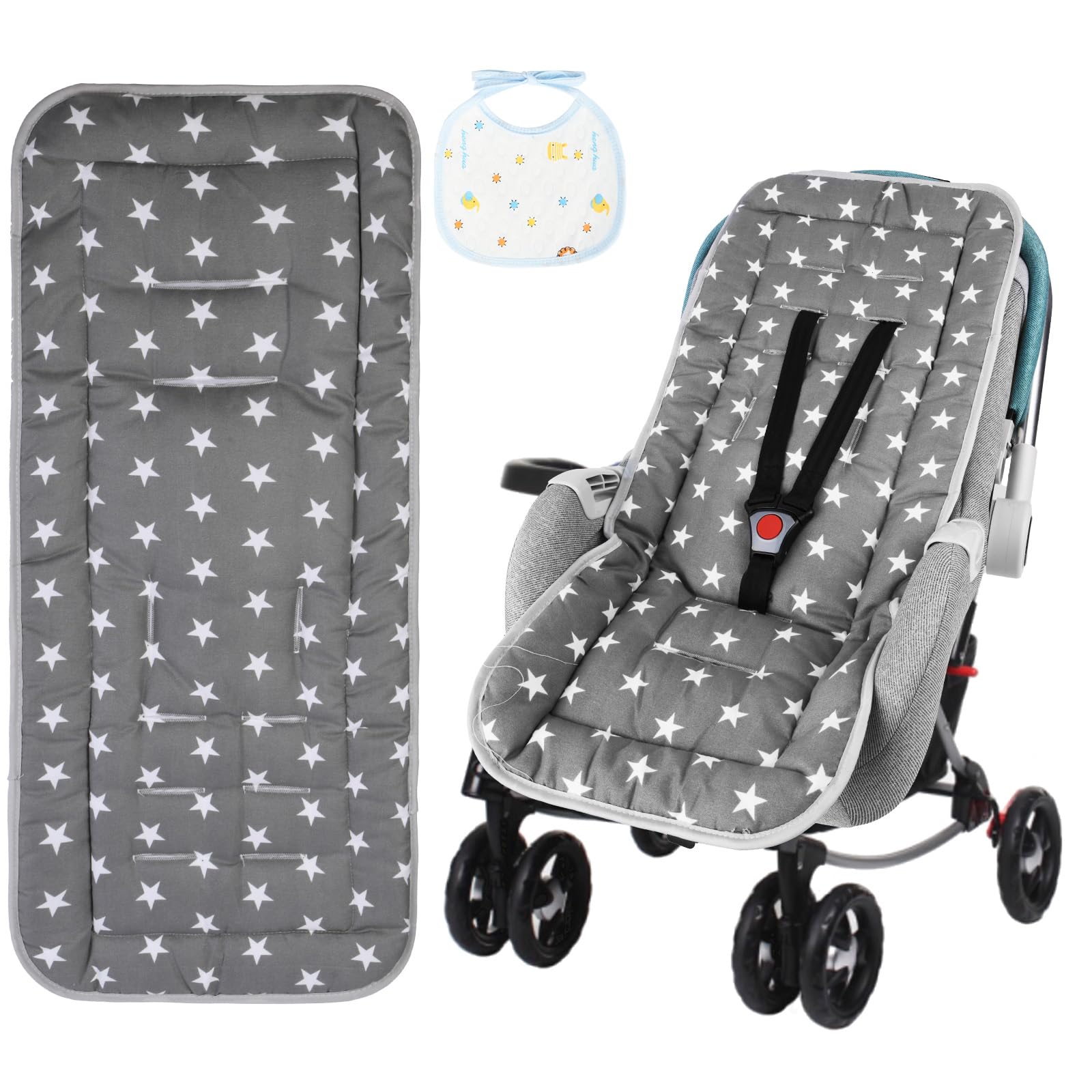 AOGOE Universelle Kinderwagenmatratze, Einseitig Sitzauflage Weiche Kinderwageneinlage für alle Jahreszeiten, 10 Löcher Bollerwagenmatte kompatibel mit den Meisten Kinderwagen
