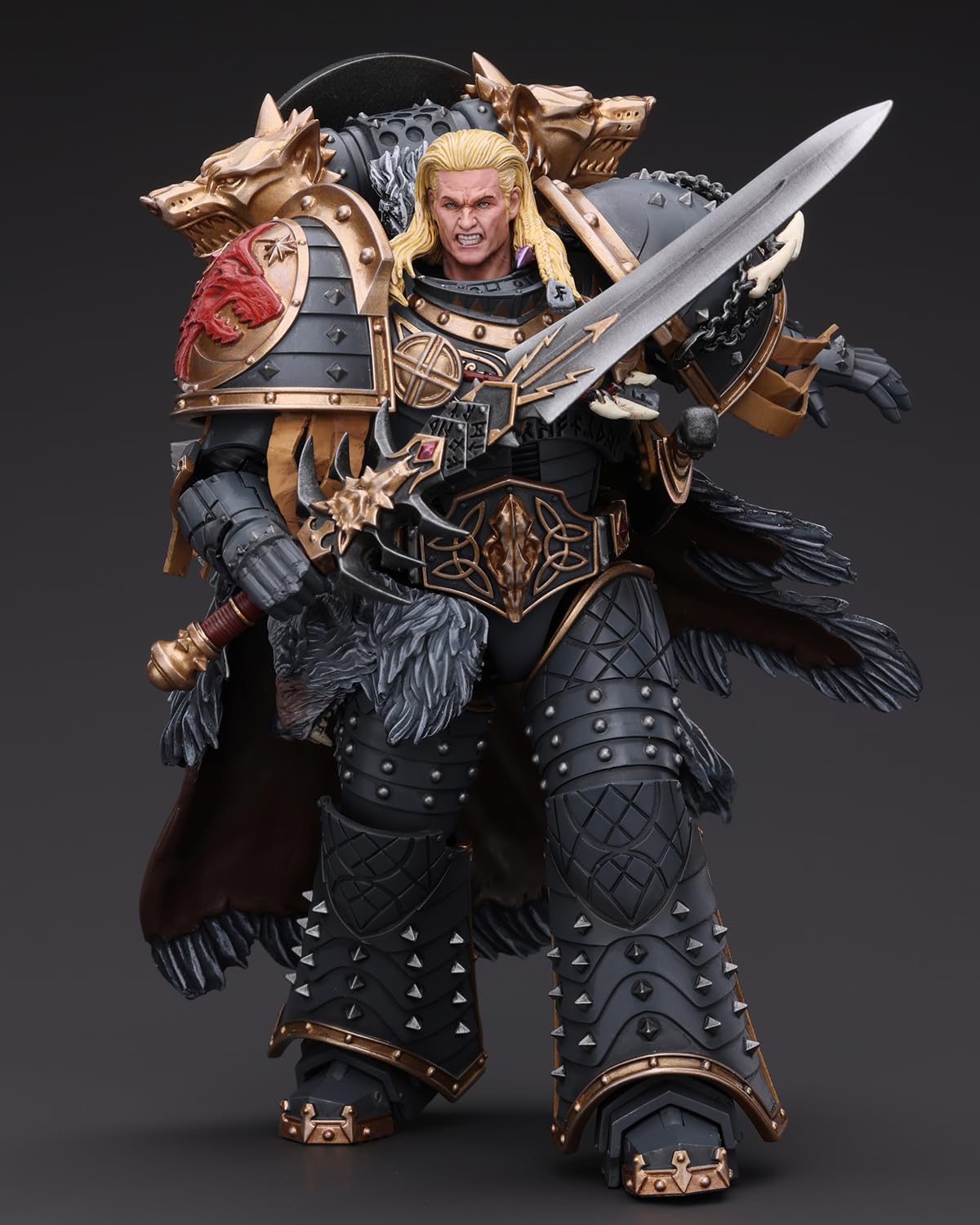 GWTCTOY JoyToy Warhammer 40K Genuine License 1:18 Action Figure, Space Wolves Leman Russ Primarch of The VIth Legion - Image 3