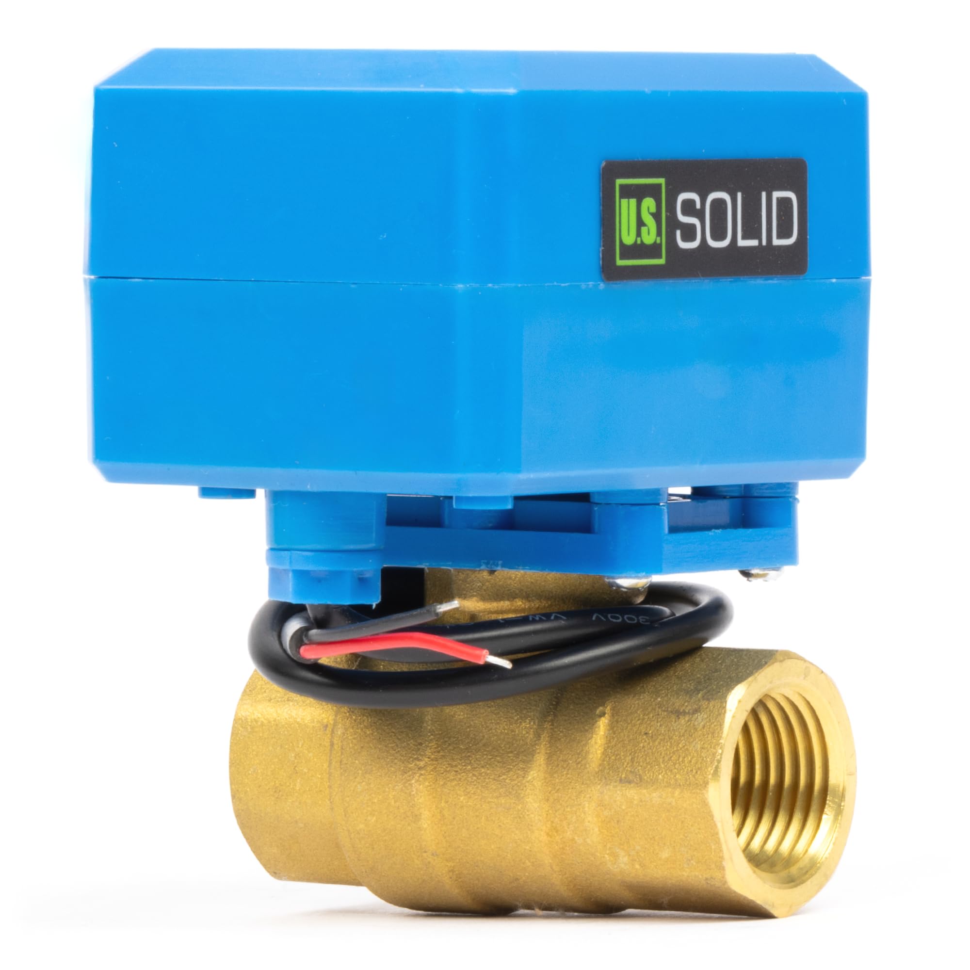 Valvola a sfera motorizzata in ottone da 1/2", ritorno automatico a 2 fili, 9-36 V AC/DC con 2 spie, normalmente chiusa