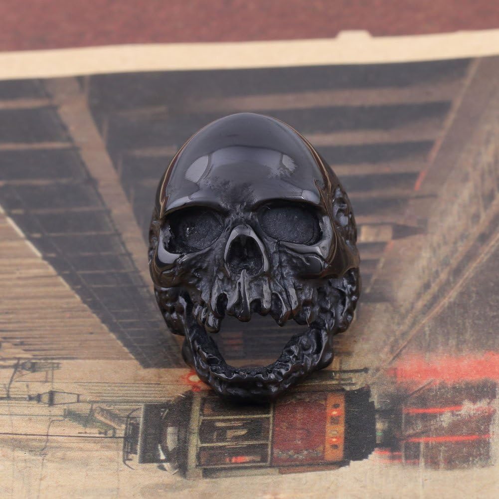 Dead Walking Solid Death Skull Zombi Mens Solid Stainless Steel Ring - Image 7