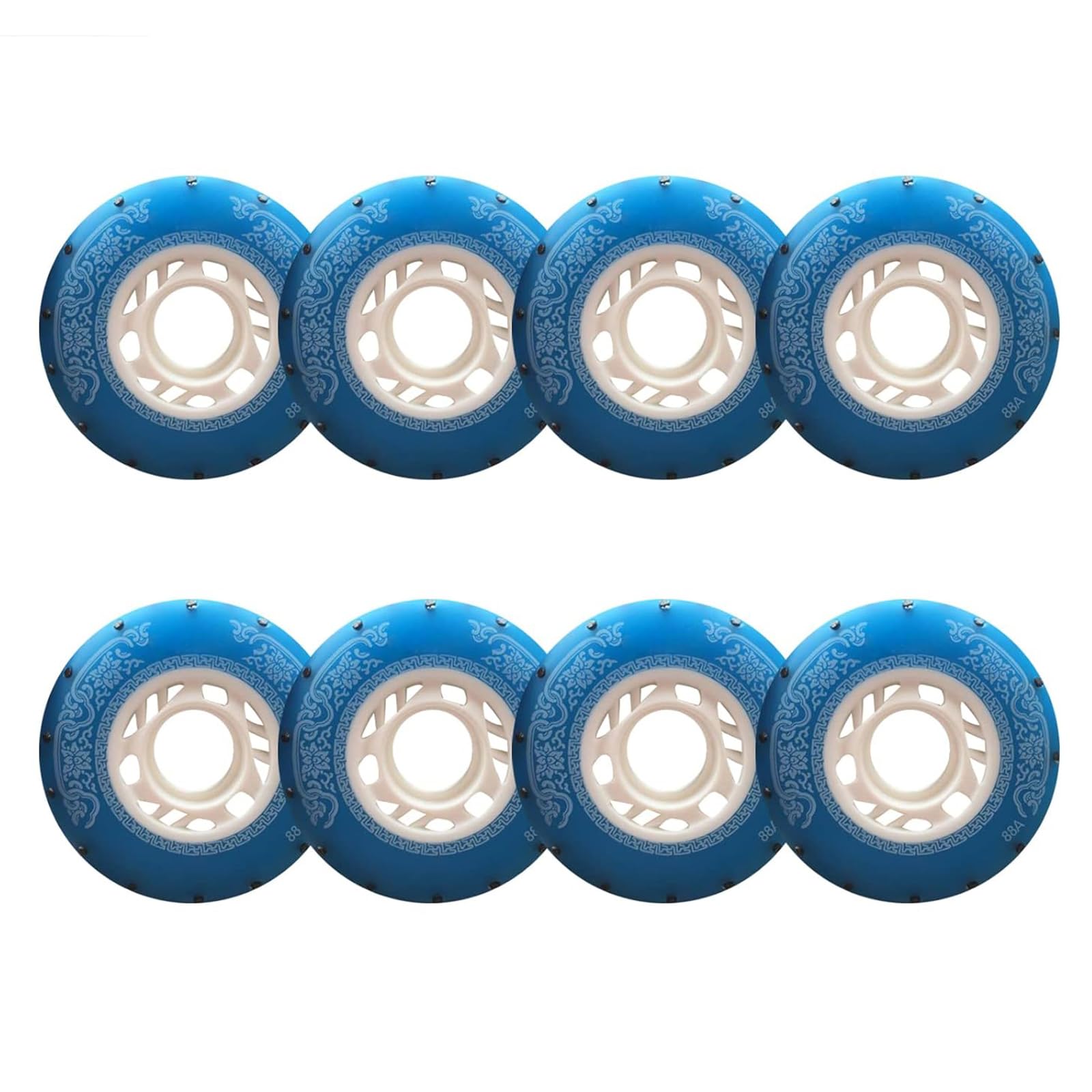 Ruote Ricambio Pattini in Linea, Ruote Ricambio Pattini in Linea, 8 Pezzi 72 mm, 76 mm, 80 mm, Ruote Ricambio Interni ed Esterni, Ruote Pattini in Linea Mute 88A