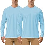 Roadbox Men\'s 2 Pack UV Sun Protection SPF UPF 50+ Long Sleeve Quick Dry Fishing Shirts Outdoor Rash Guard for Running Hiking Swimming