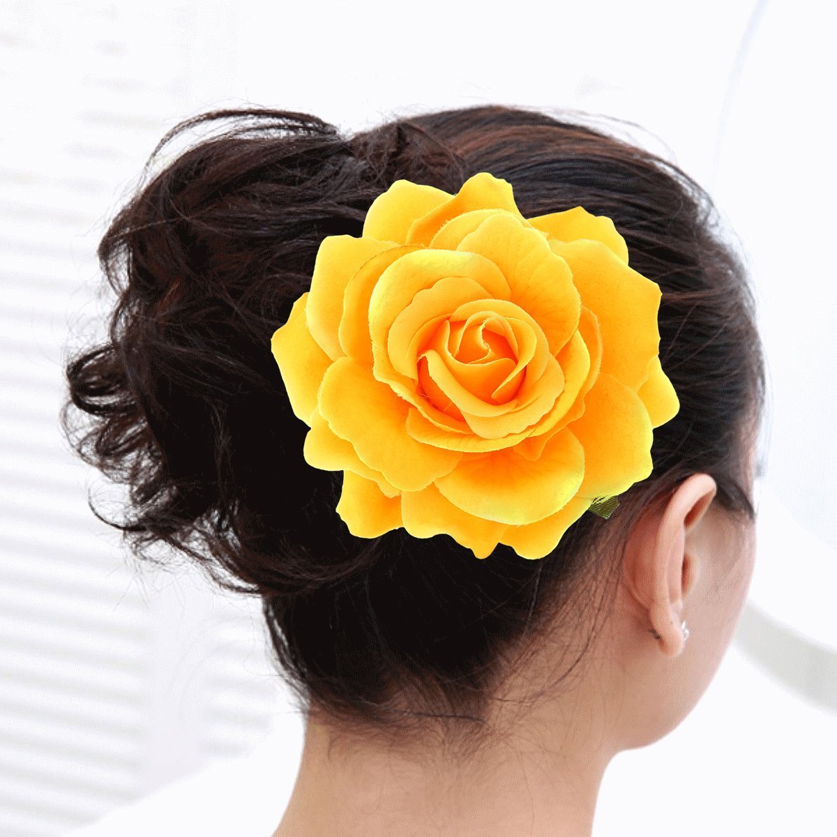 Amazon.com : BinaryABC Artificial Rose Flower Hairpin Hair Clips