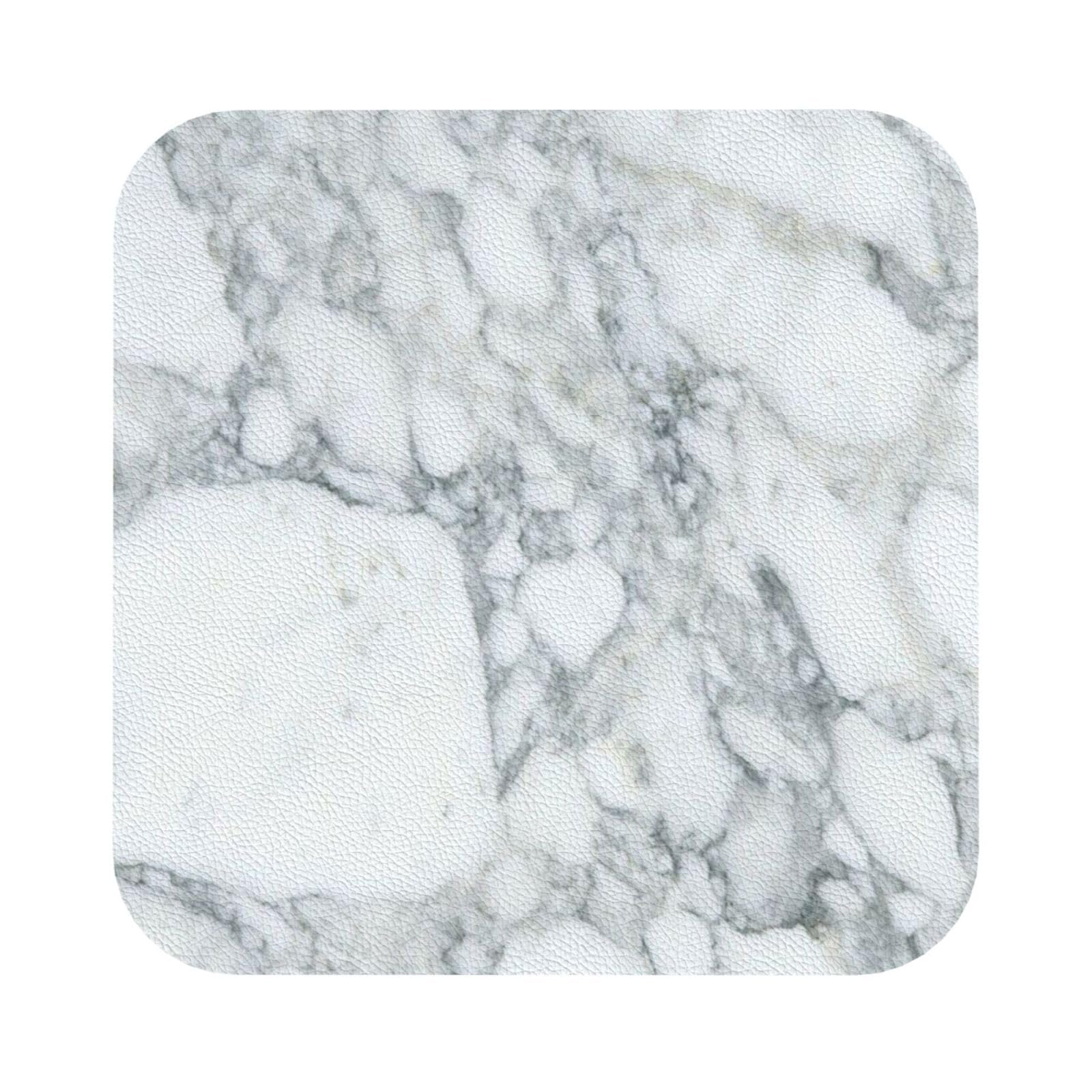 Black textured marble PU Leather Coasters Set of 6 Square Drink Coasters