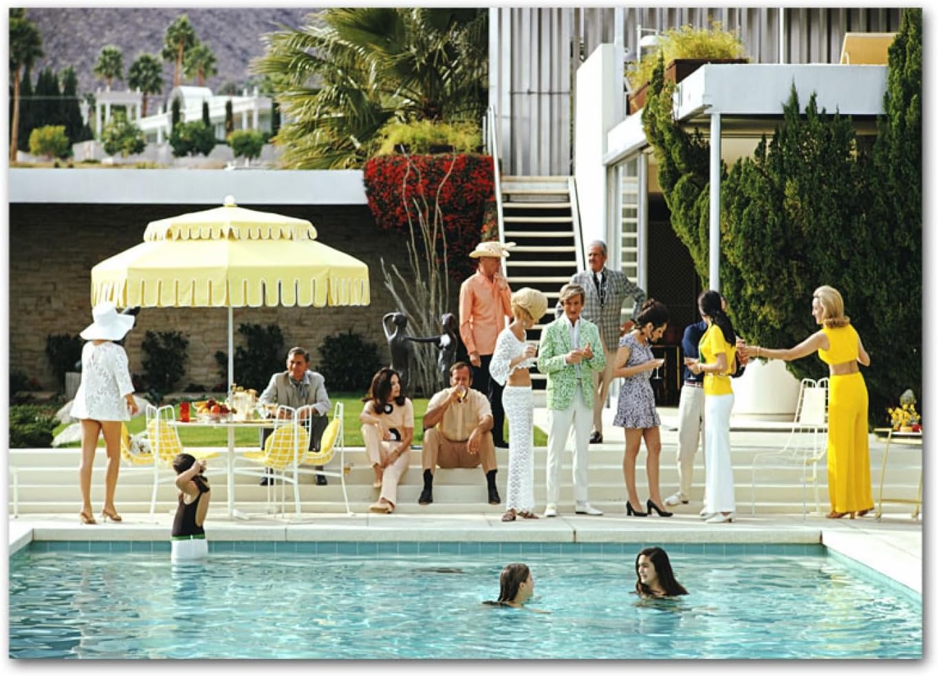 LVTFCO Slim Aarons Poster Poolside Glamour 1970s Canvas Painting Vintage Photography Wall Art Slim Aarons Prints For Home Decor Picture 60x80cm No Frame