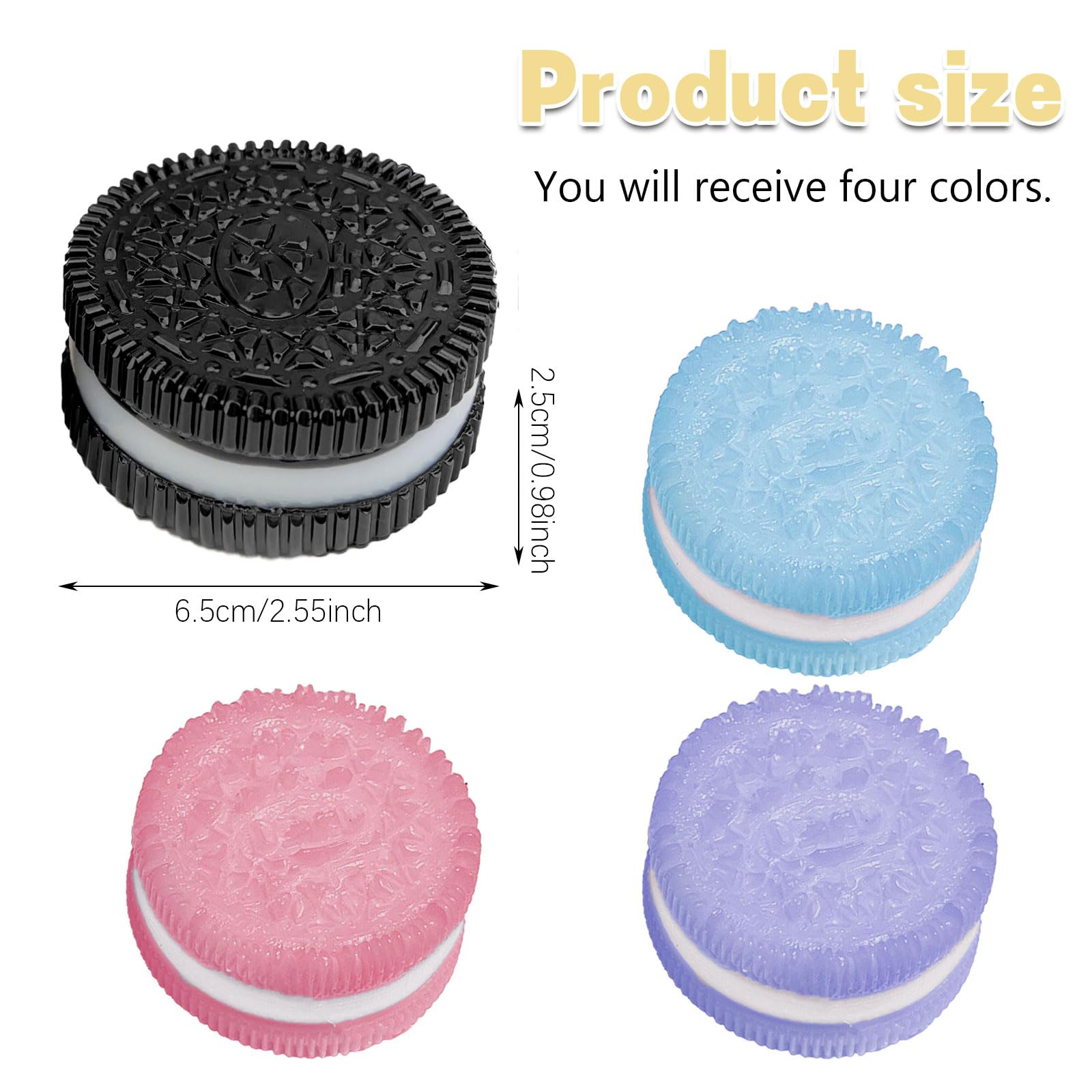 GWAWG 4 Pcs Biscuit Stress Relief Toy, Squishy Anti-Stress Toy, Taba Squishy, Handmade Silicone Stress Relief, Taba Squishy - Image 3