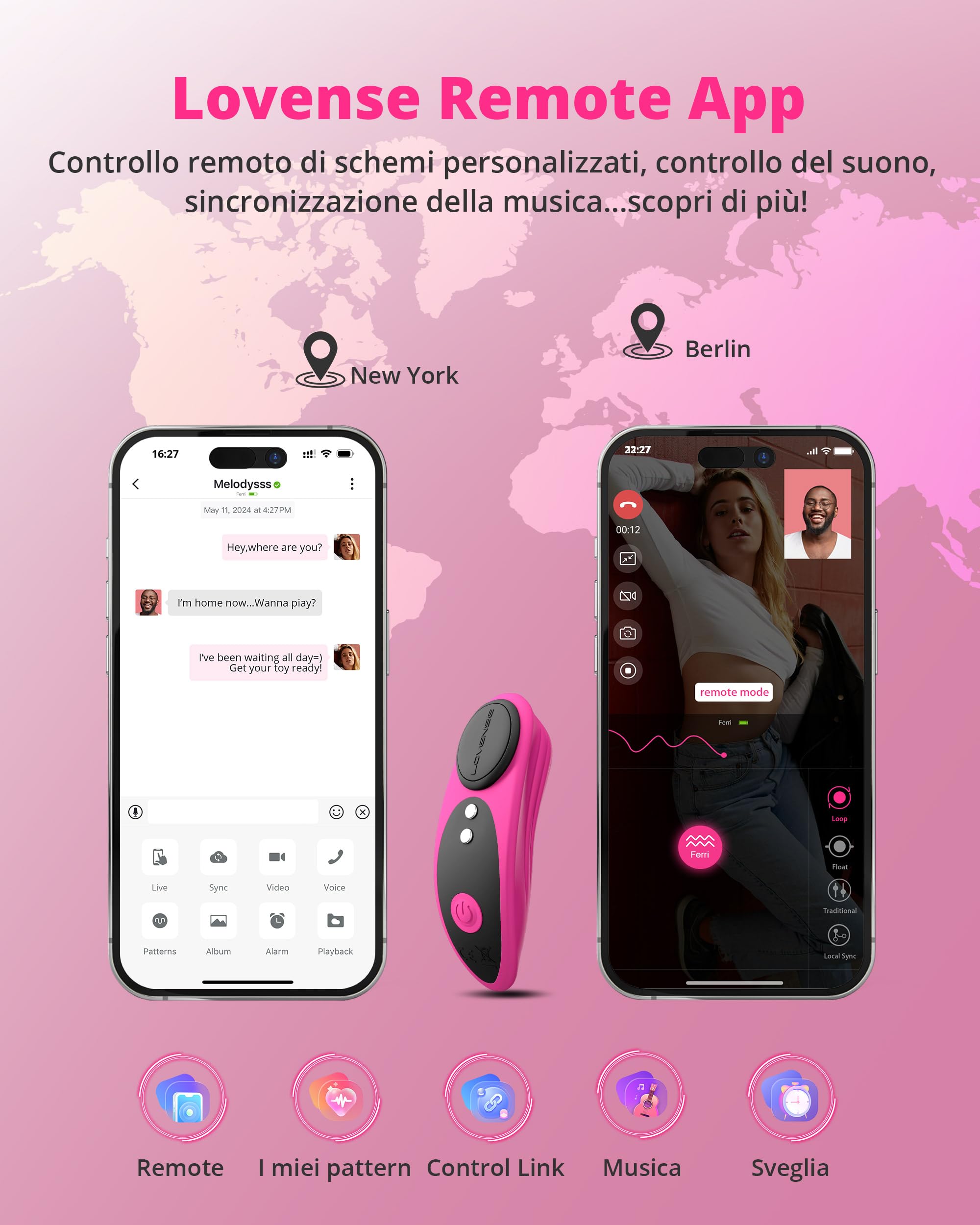 LOVENSE Ferri Mini Vibratore Bluetooth Portatile App Control, Vibratori a Distanza per Donna, Modalità di Vibrazione Personalizzate illimitate