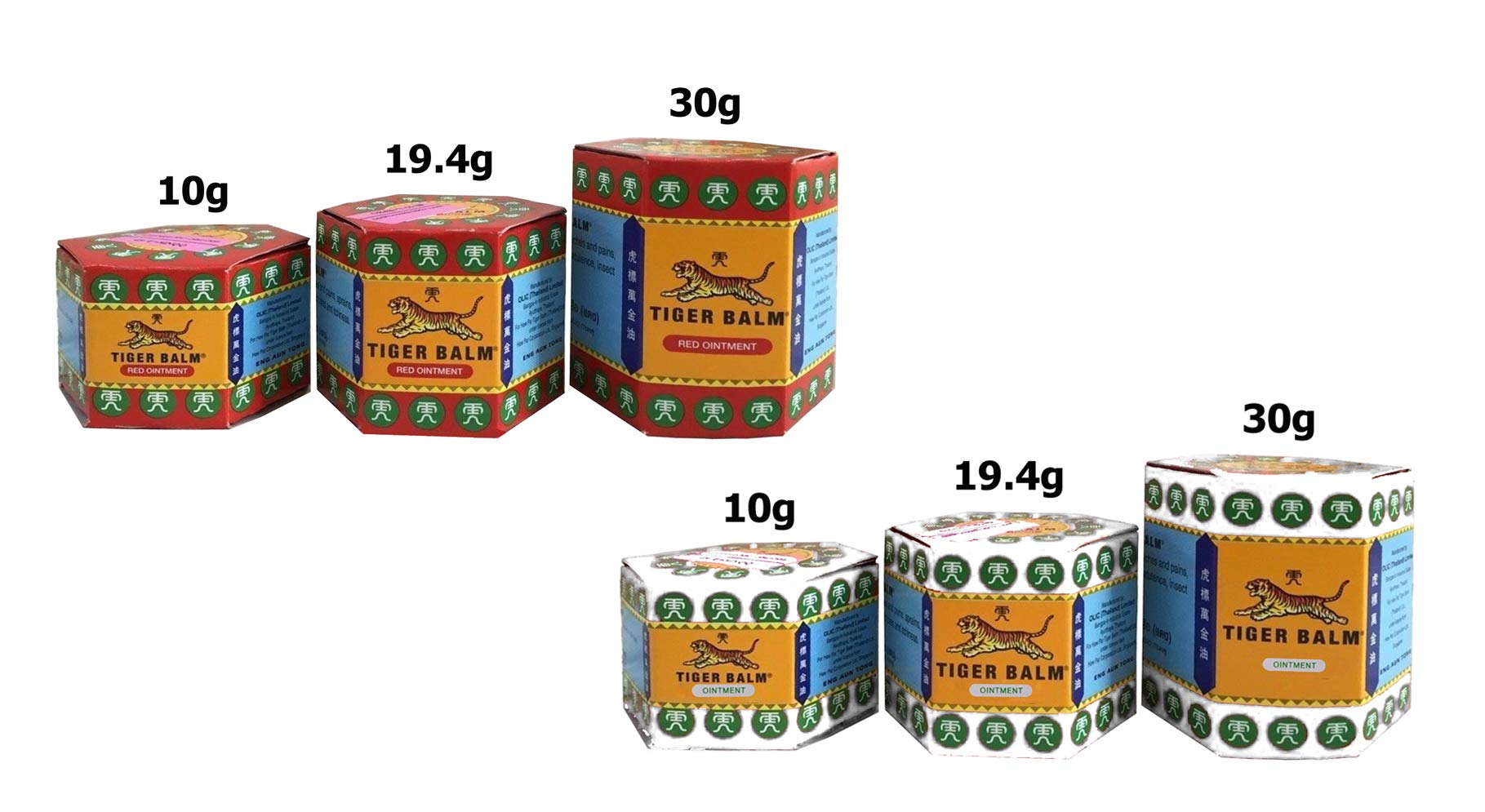 2 Jars of Tiger Balm White Ointment 30gm/Jar