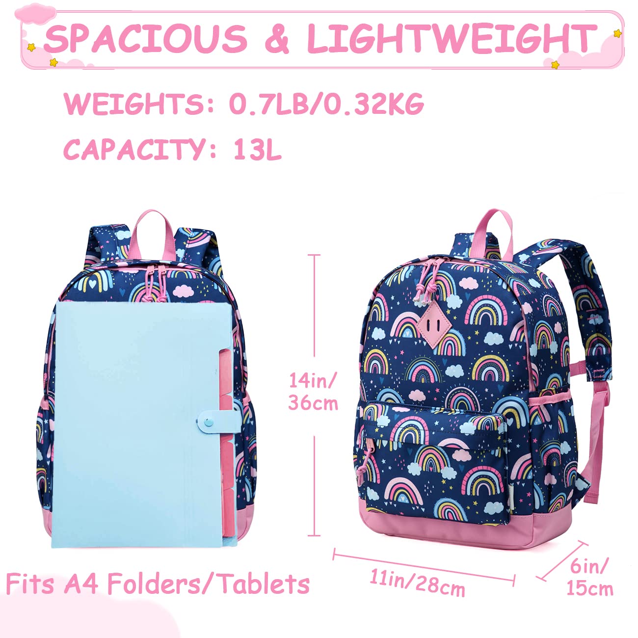 VASCHY Sac à Dos Enfants, Cartable Garçons Maternelle 4-6 Ans Mignon Léger Imperméable Sac a Dos Dinosaure Licorne pour A4 Dossiers Primaire Préscolaire avec Sangle de Poitrine