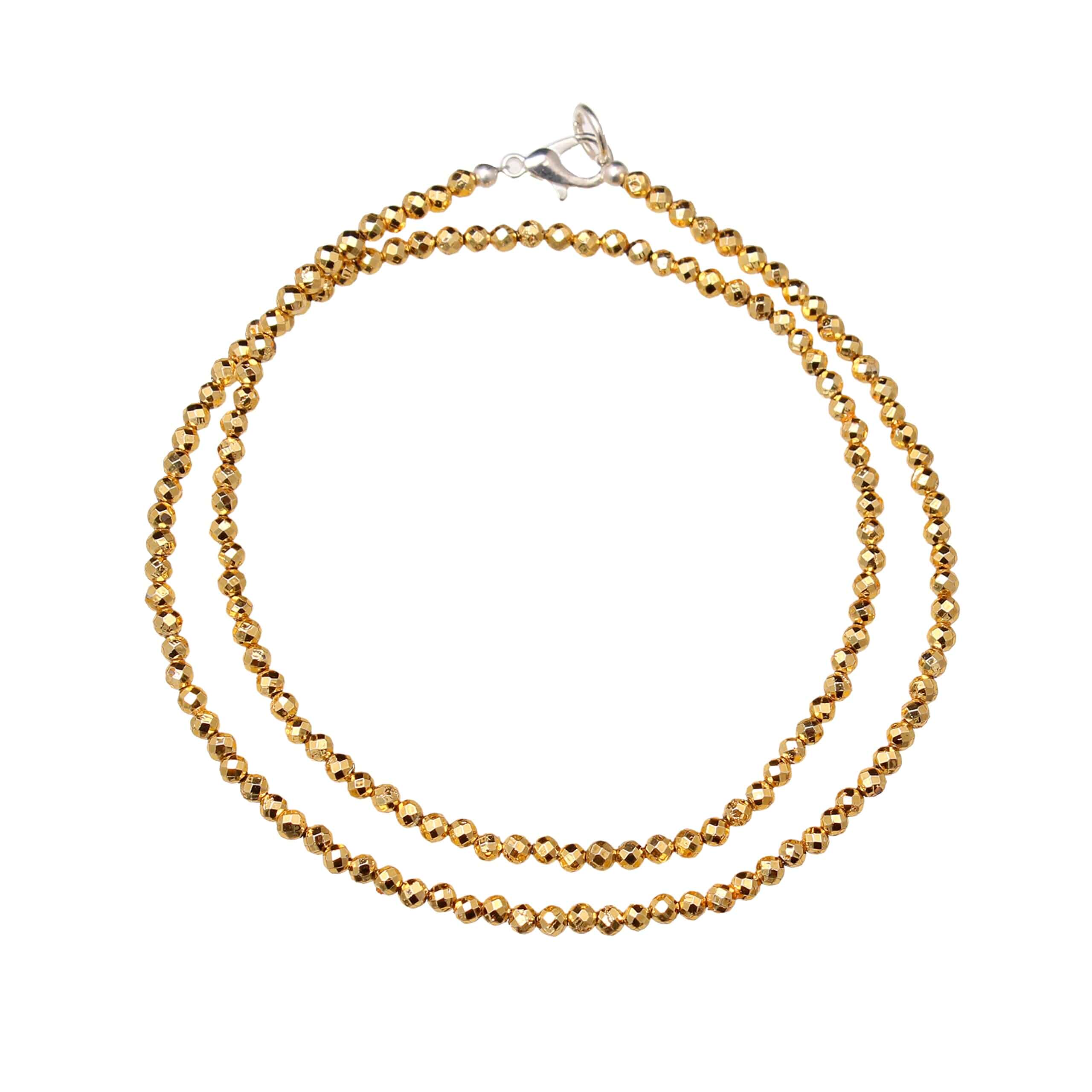 Natural Gemstone Beads, 2-3 mm Micro Faceted Round Beads, Handmade Choker Necklace, Sterling Silver Jewelry, Necklace for Women, 18 Inches Long Necklace
