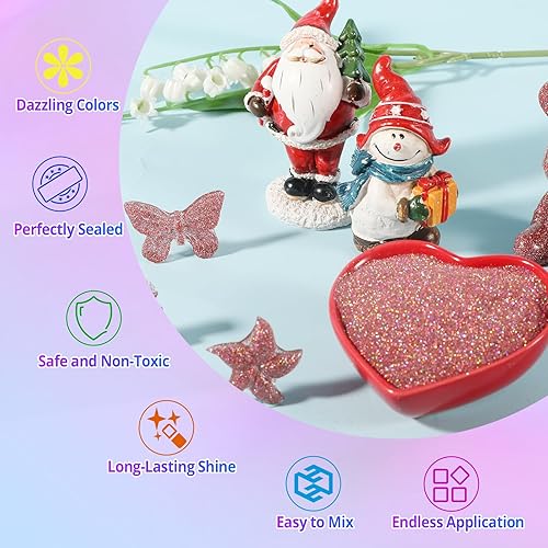 Miniatura 110 de HTVRONT Purpurina blanca fina holográfica – 1.76 oz de purpurina para resina, purpurina fina no tóxica para uñas, resina, fabricación de velas, Negro