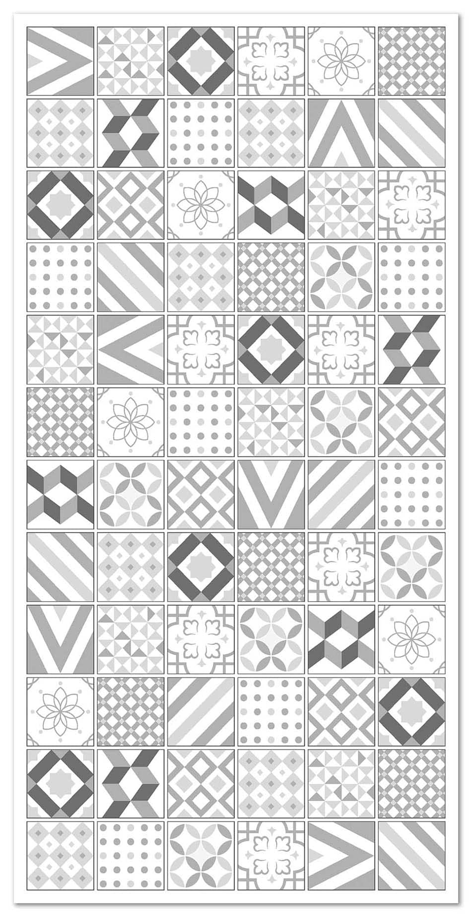 Panorama Alfombra Vinílica Cocina Salón - Varios Tamaños - (Hidráulica Love Gris 40x80 cm)