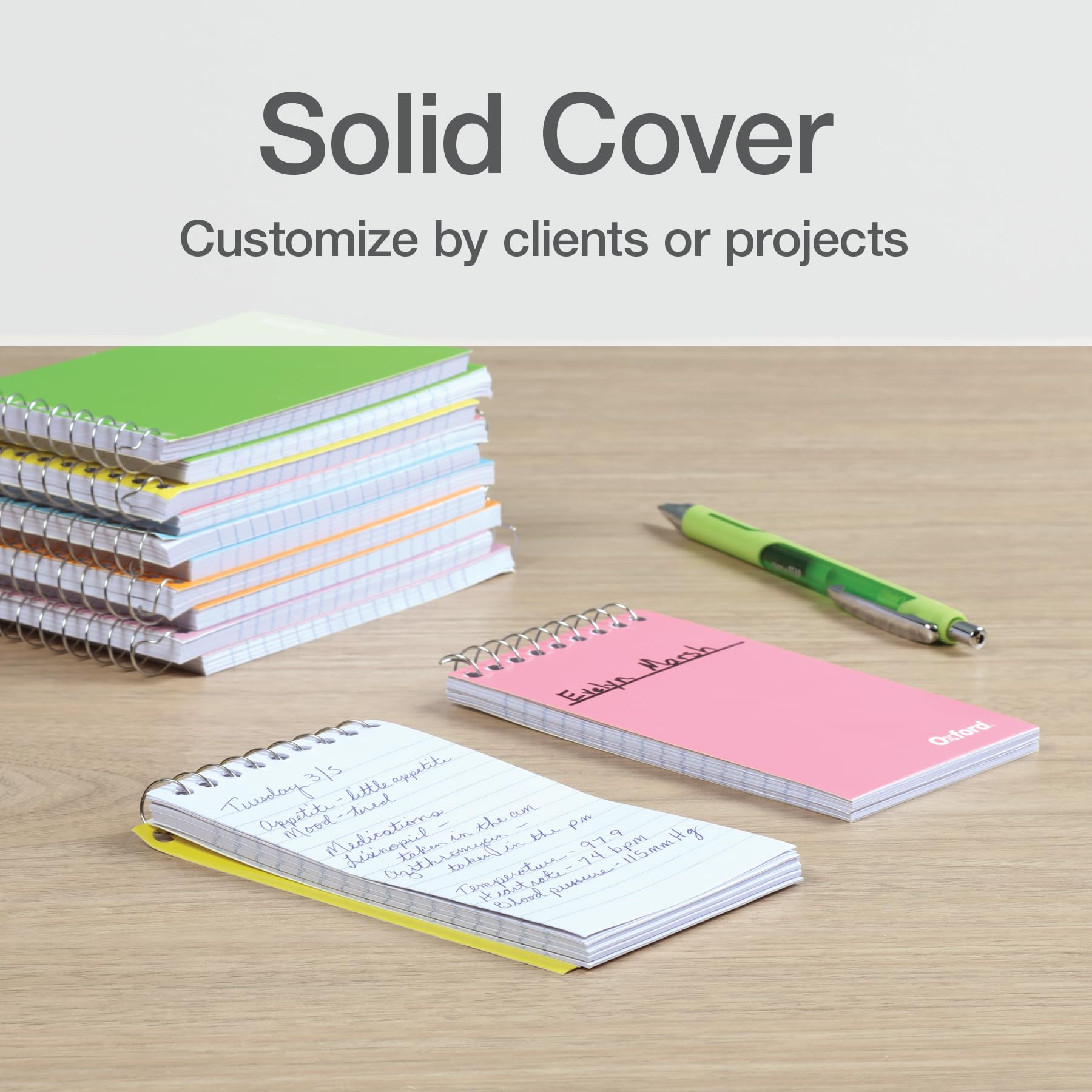 Oxford Spiral Memo Pads, Top Wire Bound, 3 x 5 Inch Pocket Notepad, College Ruled, 6 Assorted Pastel Colors, 75 Sheets, 12 Pack (25093) - Image 5