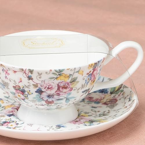 Miniatura 5 de Gracie Bone China - Plato de postre y ensalada de rosas pequeñas, color negro, 7.5 pulgadas (juego de 4) (S15233G-BLA-5S4)