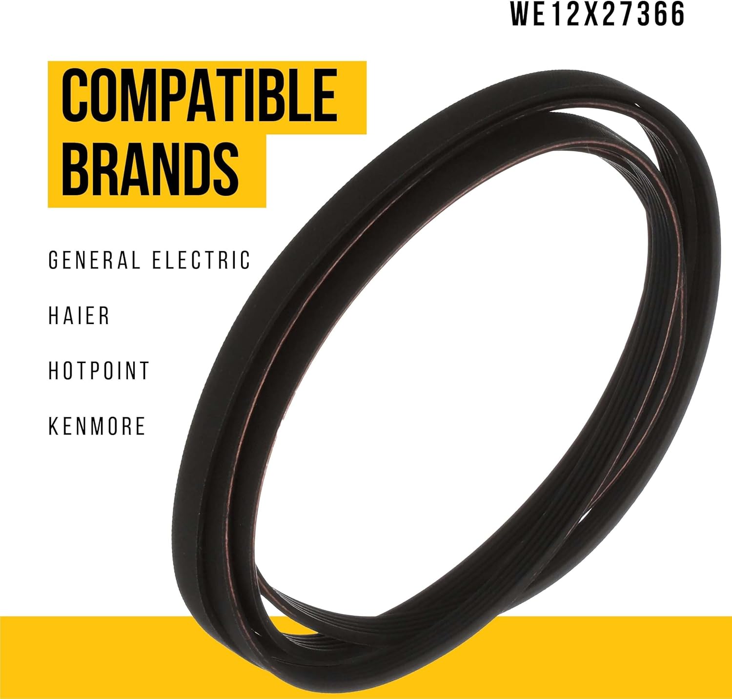 PartsBroz WE12X27366 Belt - Compatible With General Electric Haier Dryer - Replaces AP6328197 WD-0350-052 WD-0350-44 4587579 PS12342957 Ultra Durable Replacement Repair Parts