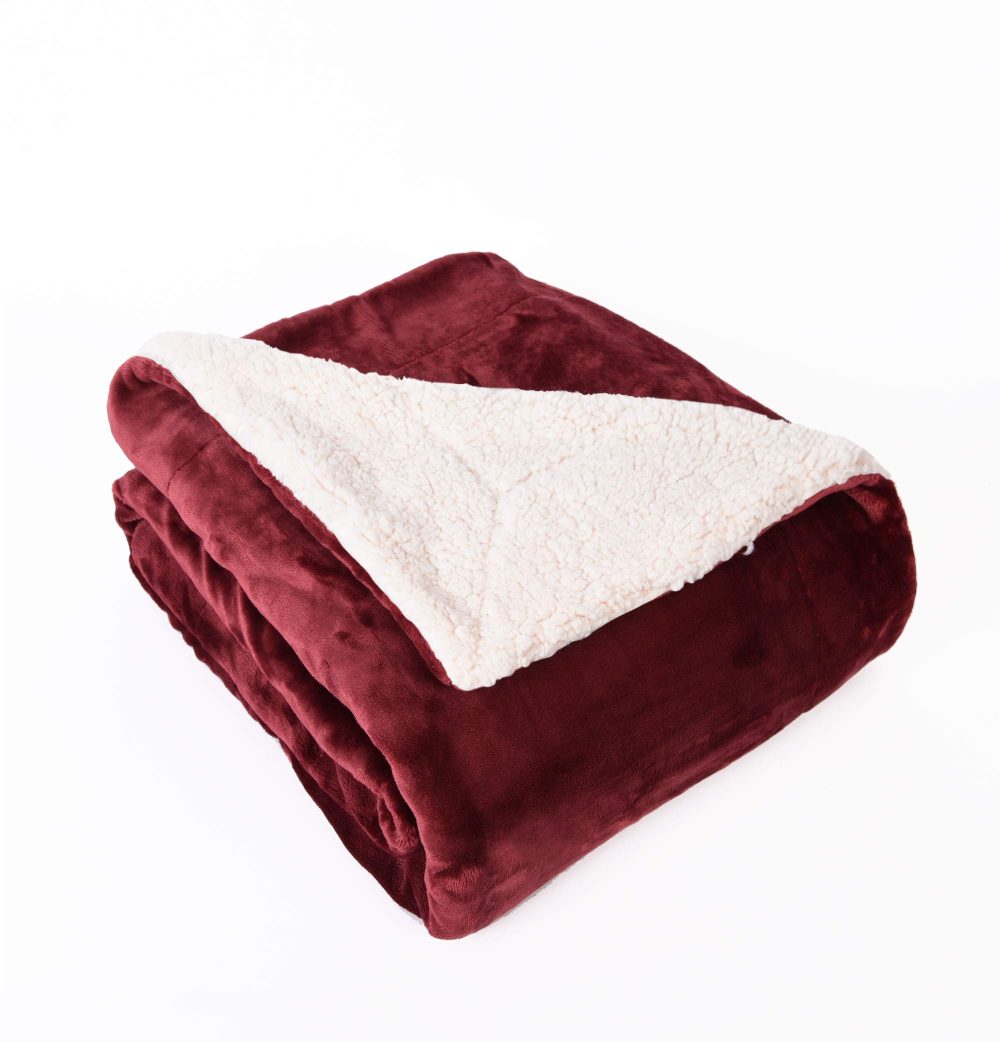 LIFE COMFORT Plush Ultimate Reversible Sherpa Throw Large Oversized 60”x70” Premium Ultra Warm Thick and Cozy Luxurious In...
